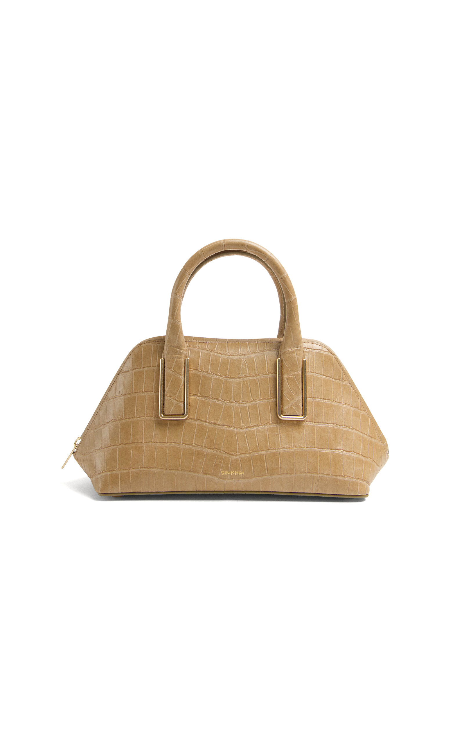 SIMKHAI Wynn Small Croc Embossed Leather Top Handle Bag - Tan - OS - Women's Clothing