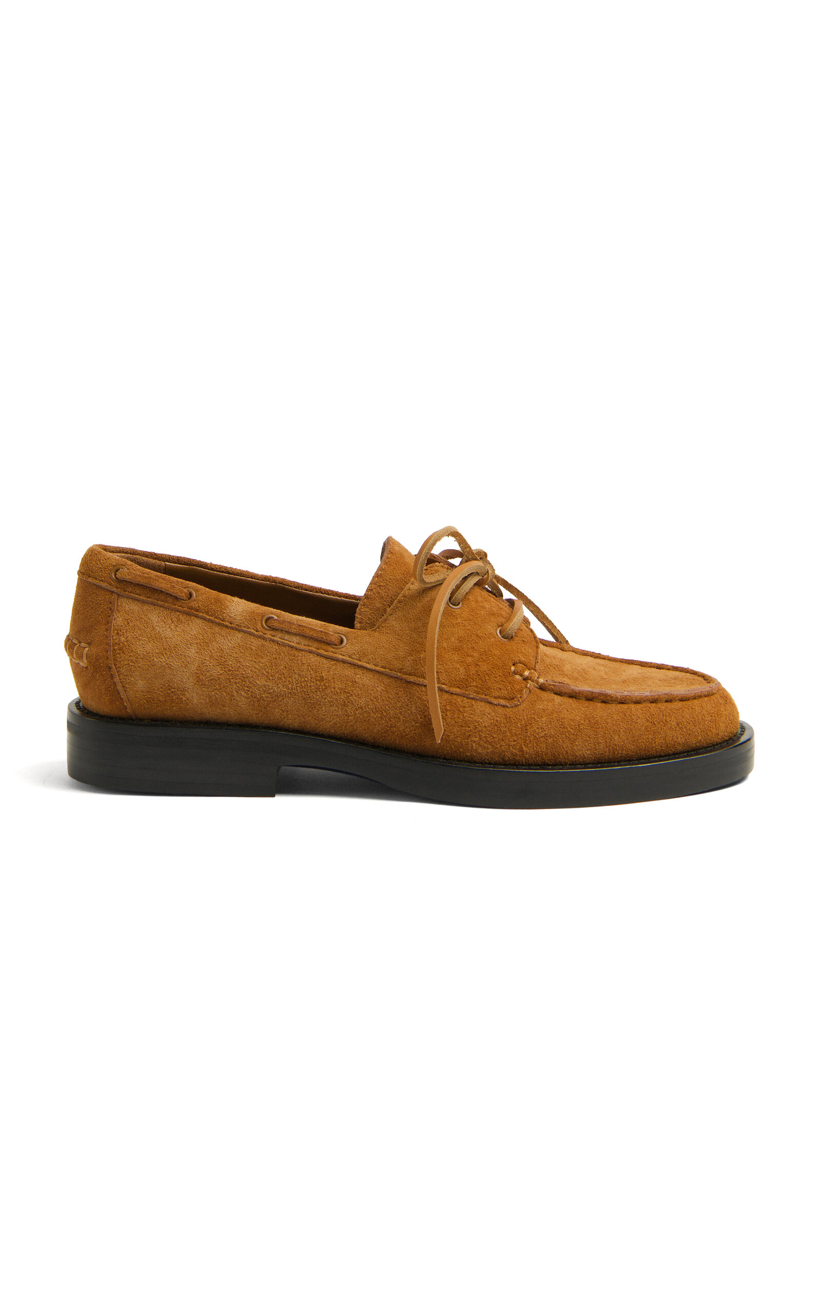 SIMKHAI Ronan Sunbleached Suede Boat Shoe - Brown