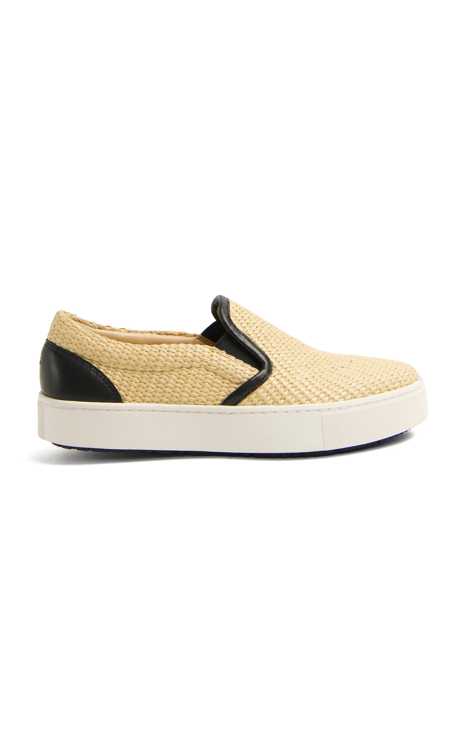 SIMKHAI Stevie Raffia Combo Slip On Sneaker - Black