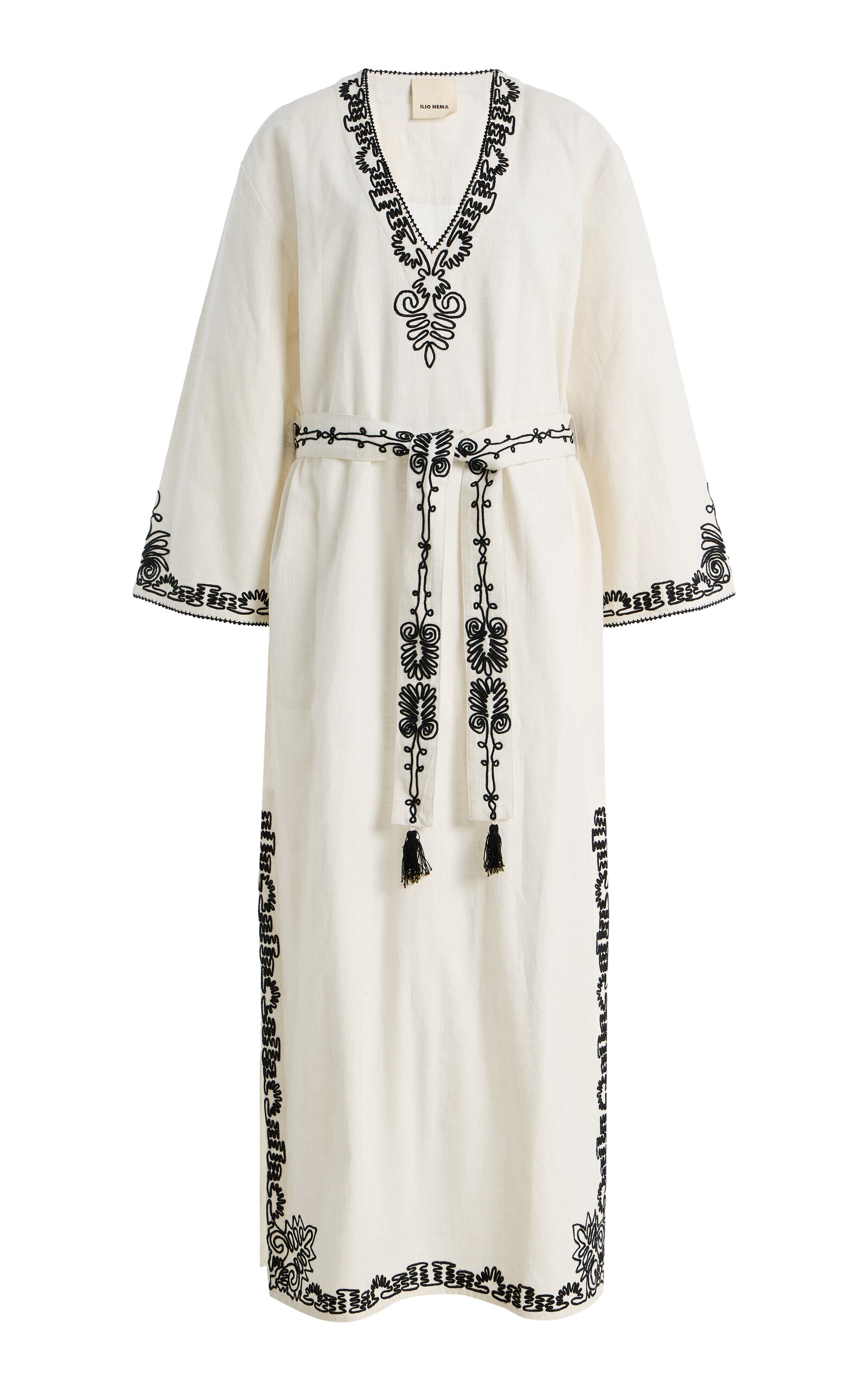Ilio Nema Celeus Dori-Embroidered Cotton Caftan - Moda Operandi