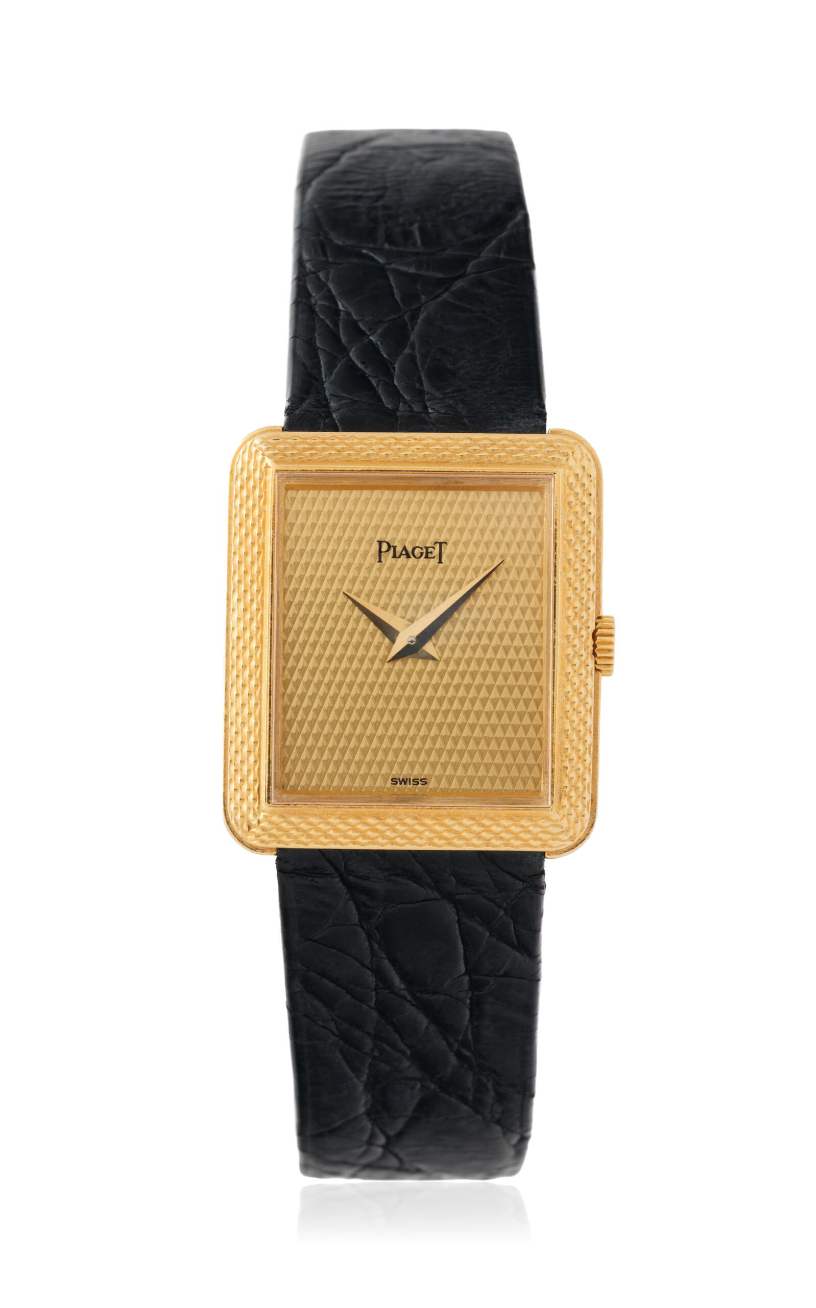Stephanie Windsor 18k Yellow Gold Vintage Piaget Protocole Mini Model 41547 In Black