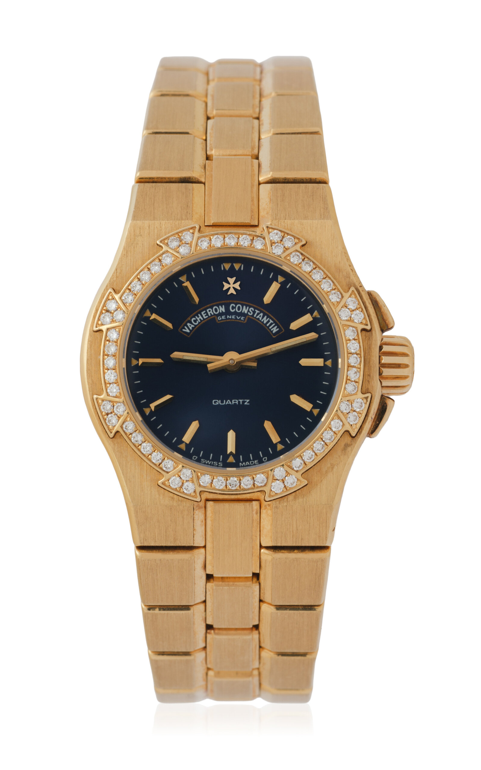 Stephanie Windsor 18k Yellow Gold And Diamond Vintage Vacheron Constantin Overseas In Gold