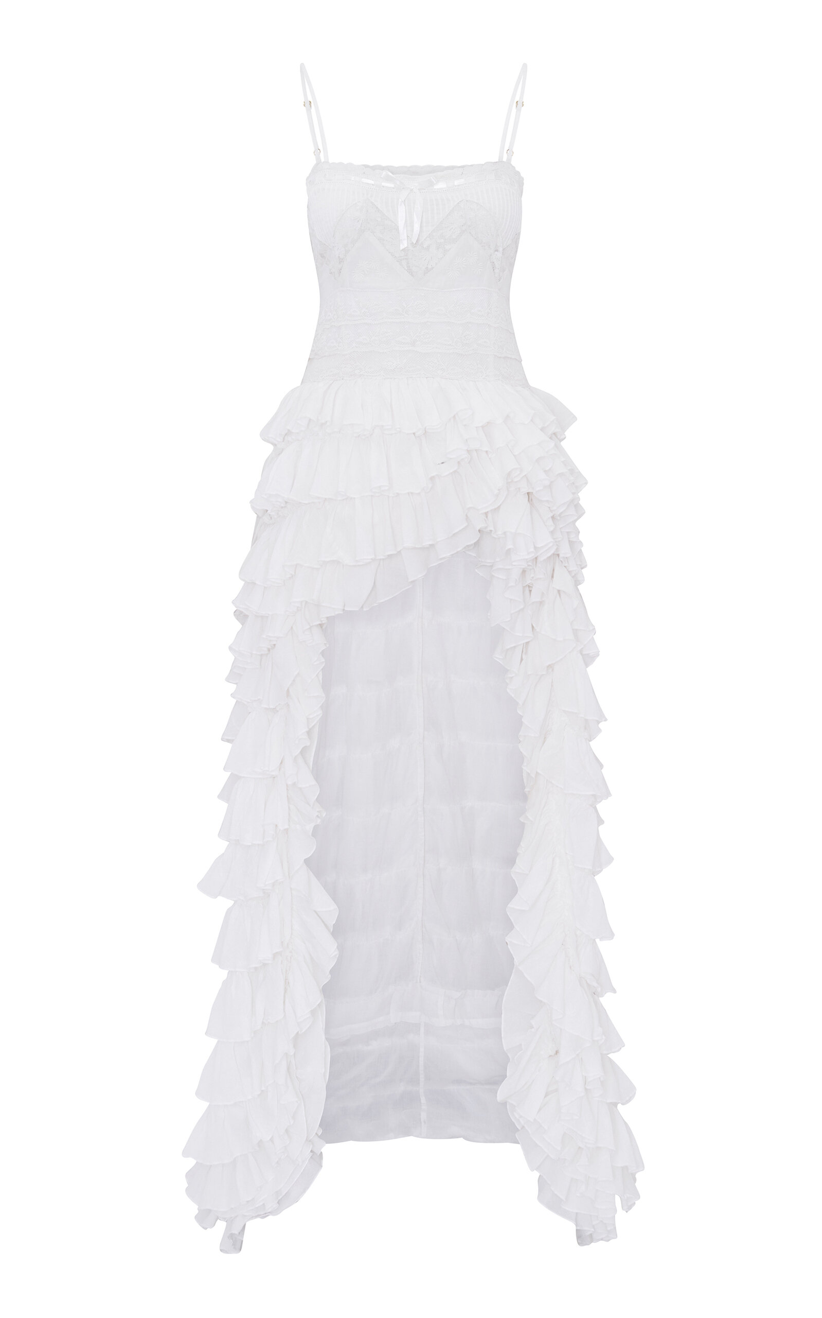 LoveShackFancy Lila Ruffled Organic-Cotton Maxi Dress - White