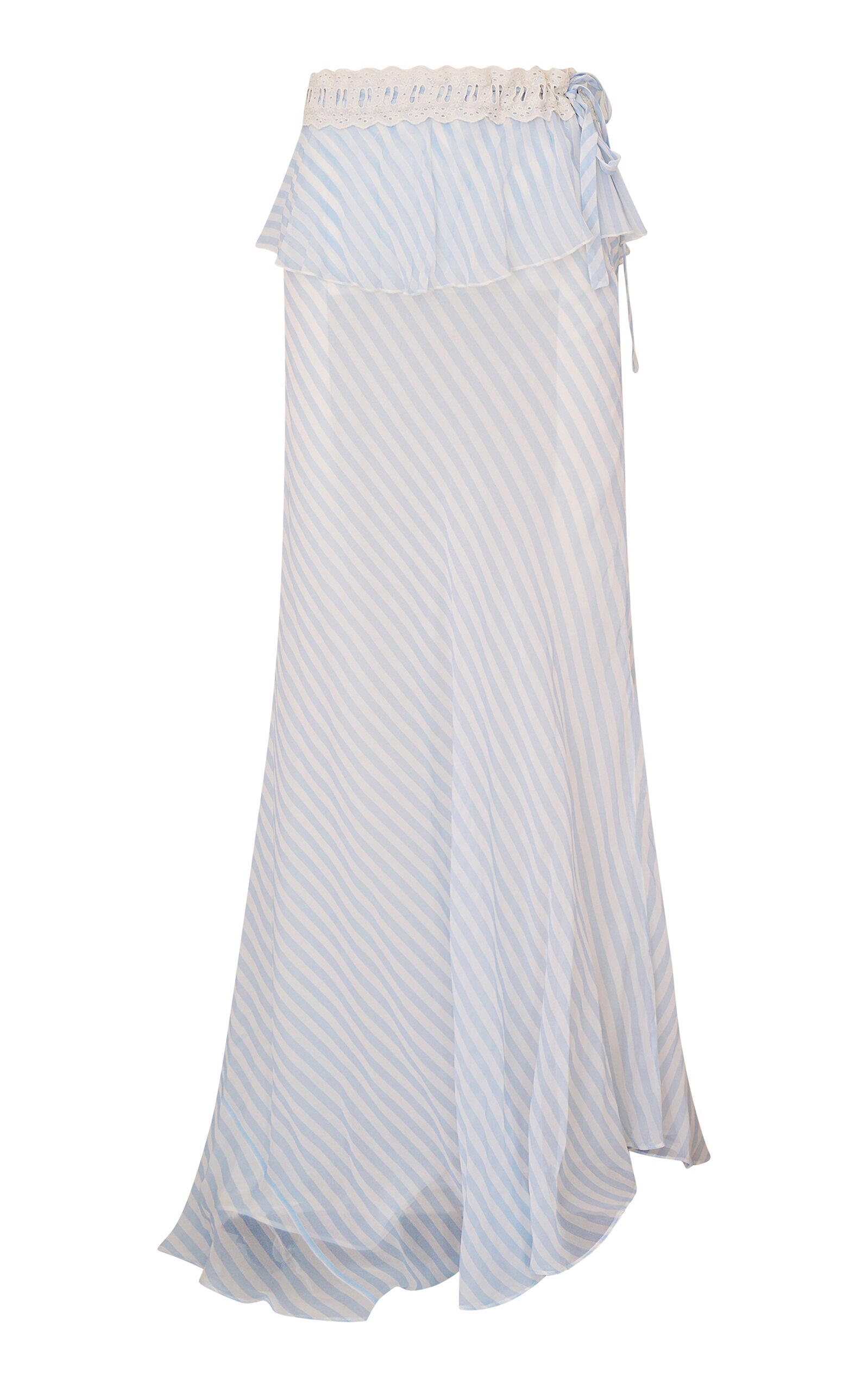 Loveshackfancy Sylette Striped Maxi Skirt In White