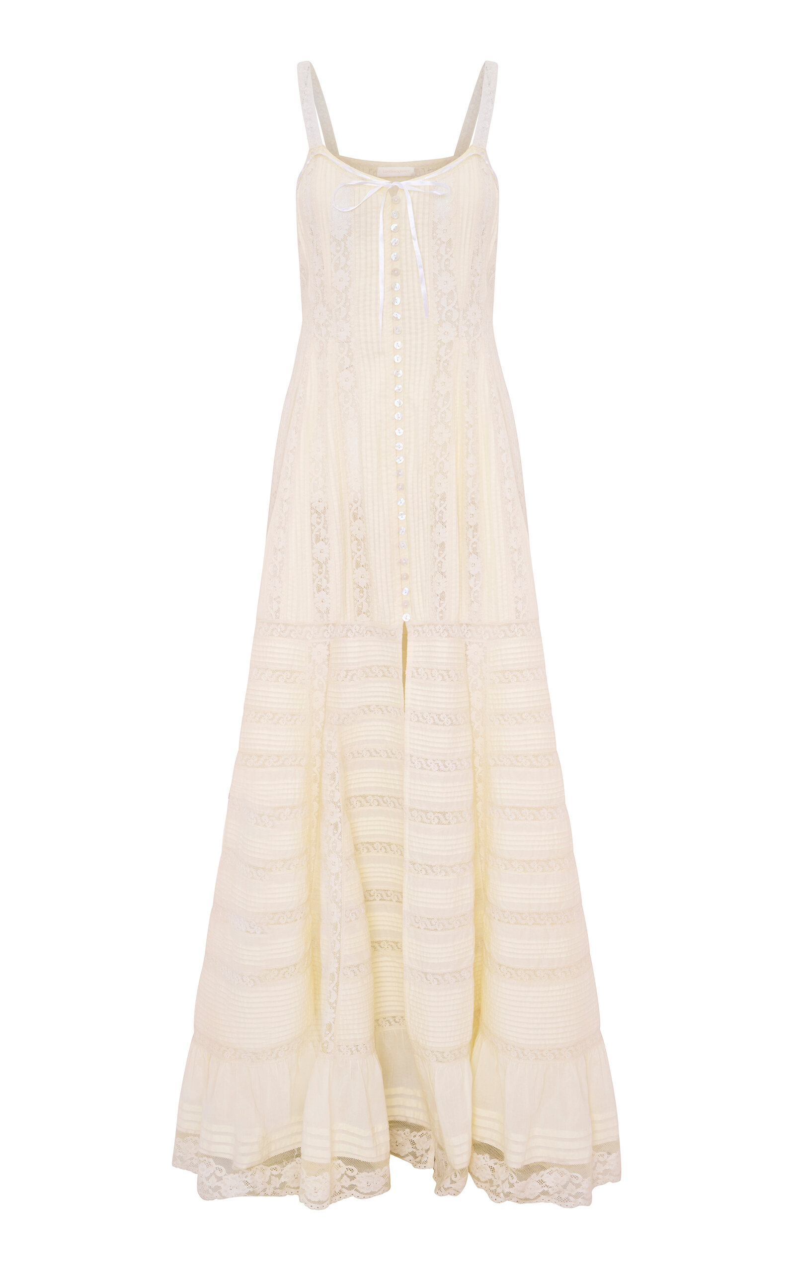 Loveshackfancy Calyx Lace Cotton Maxi Dress In Neutral