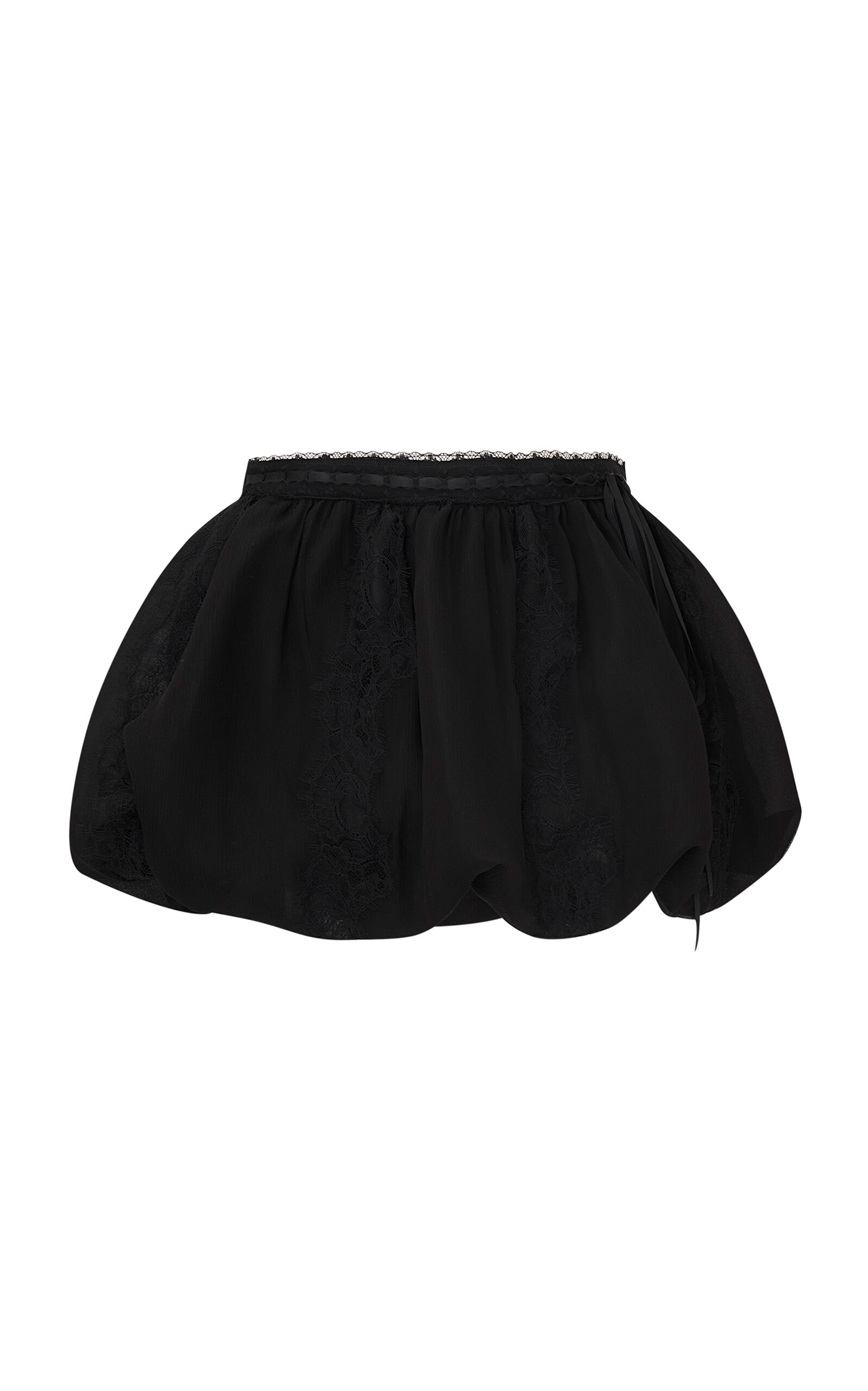 LoveShackFancy Kavita Bubble Silk Mini Skirt