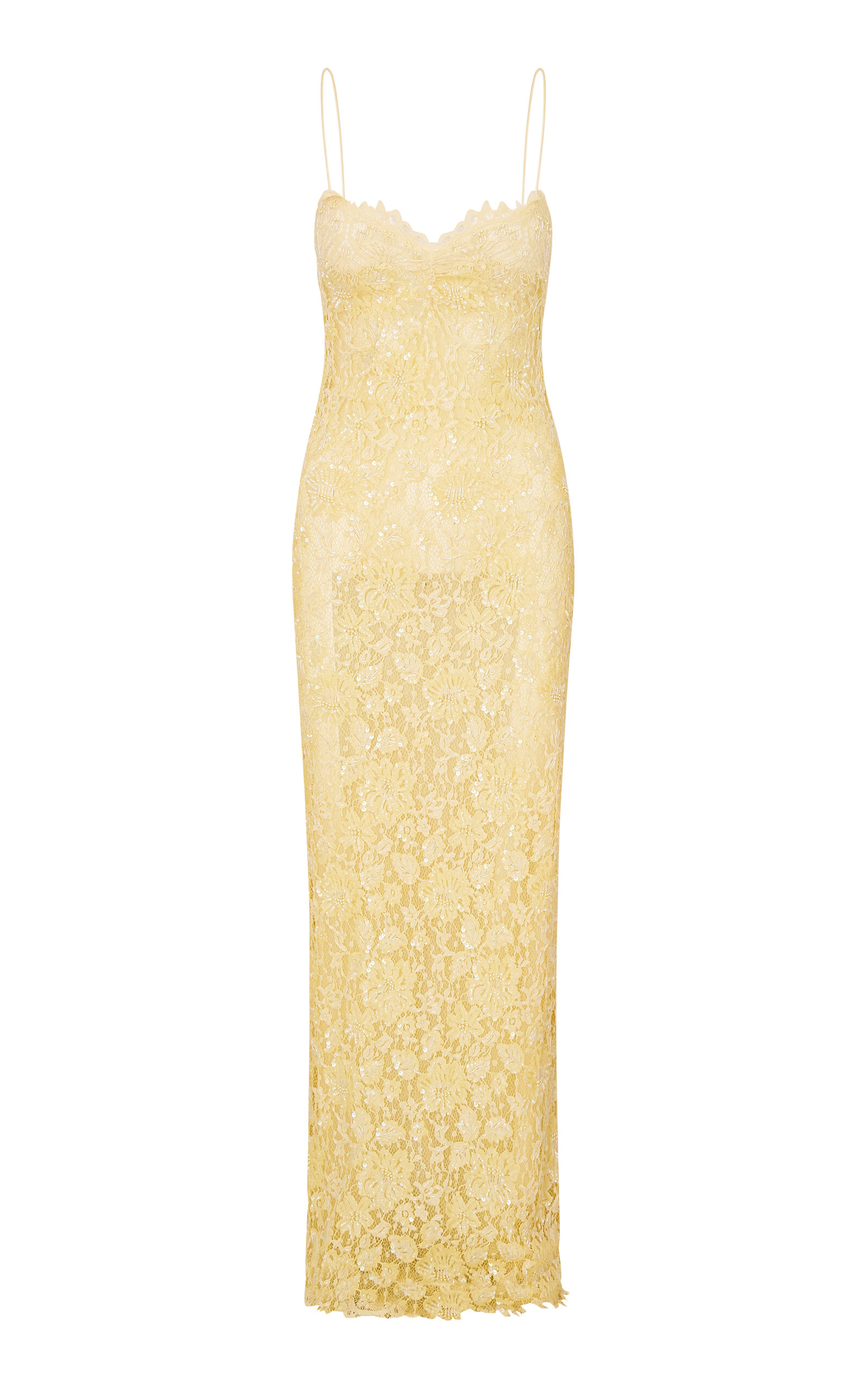 Loveshackfancy Ciona Lace Maxi Dress In Yellow