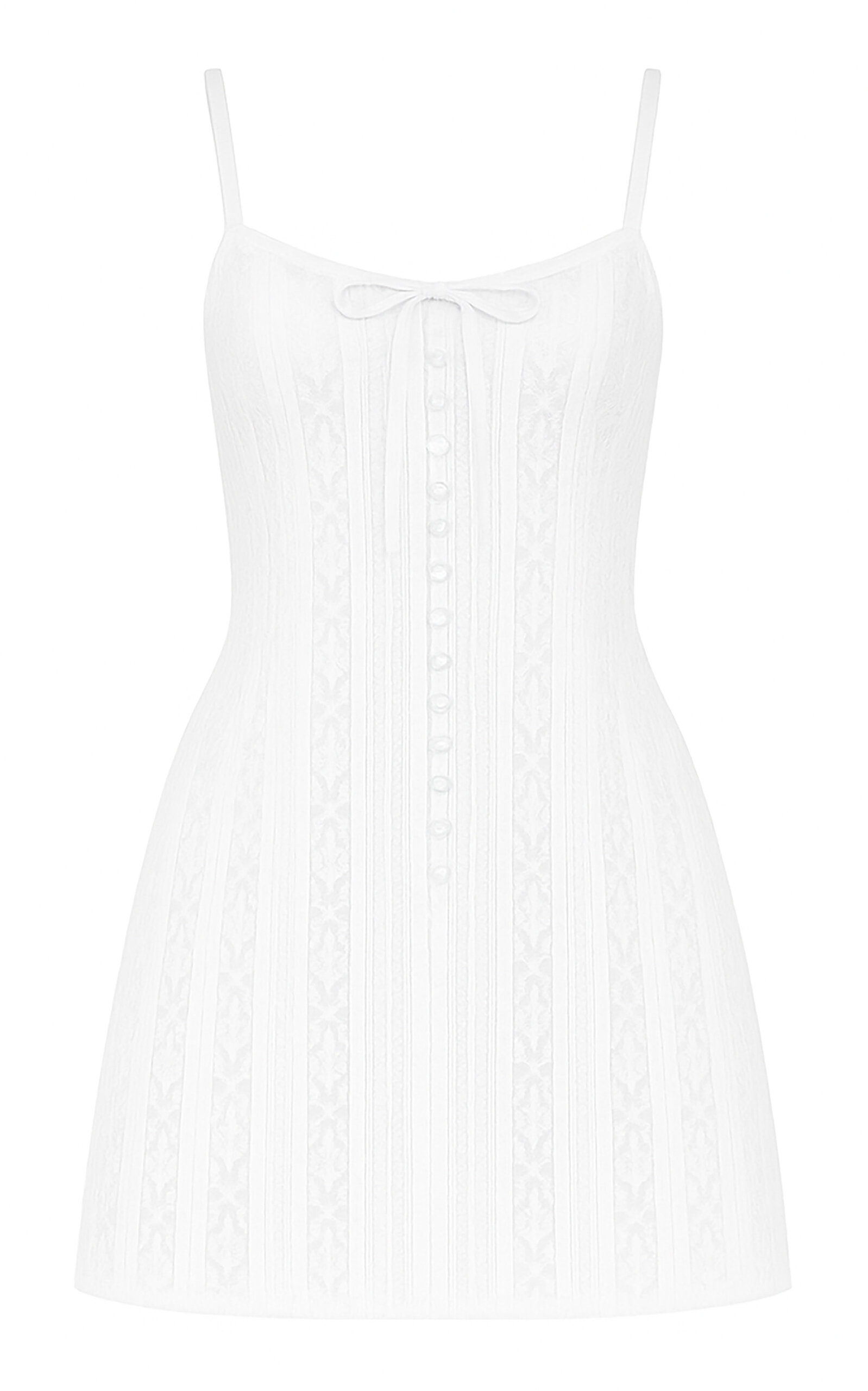 LoveShackFancy Aster Lace-Detailed Mini Dress - White