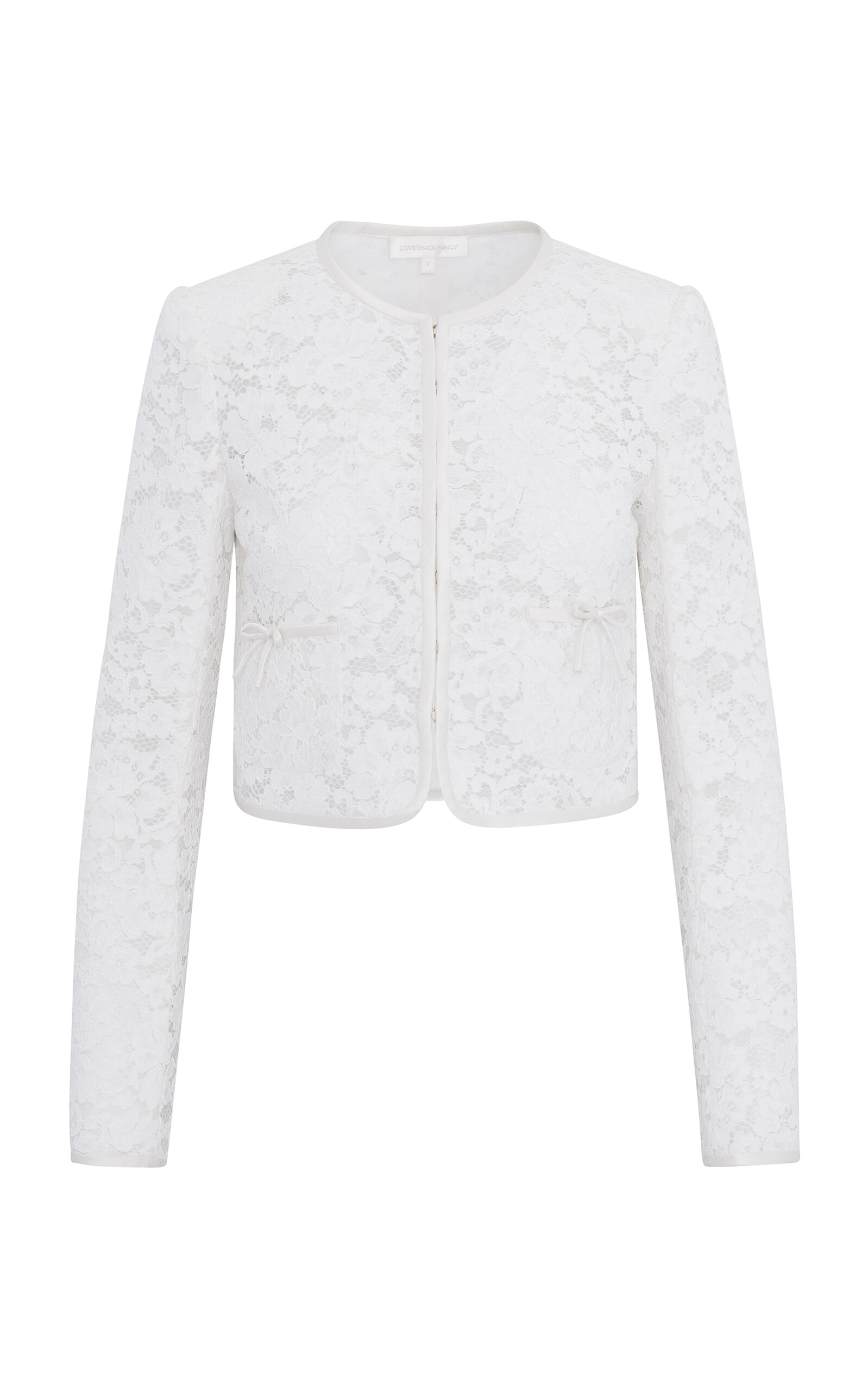LoveShackFancy Junetta Lace Cotton-Blend Jacket - White