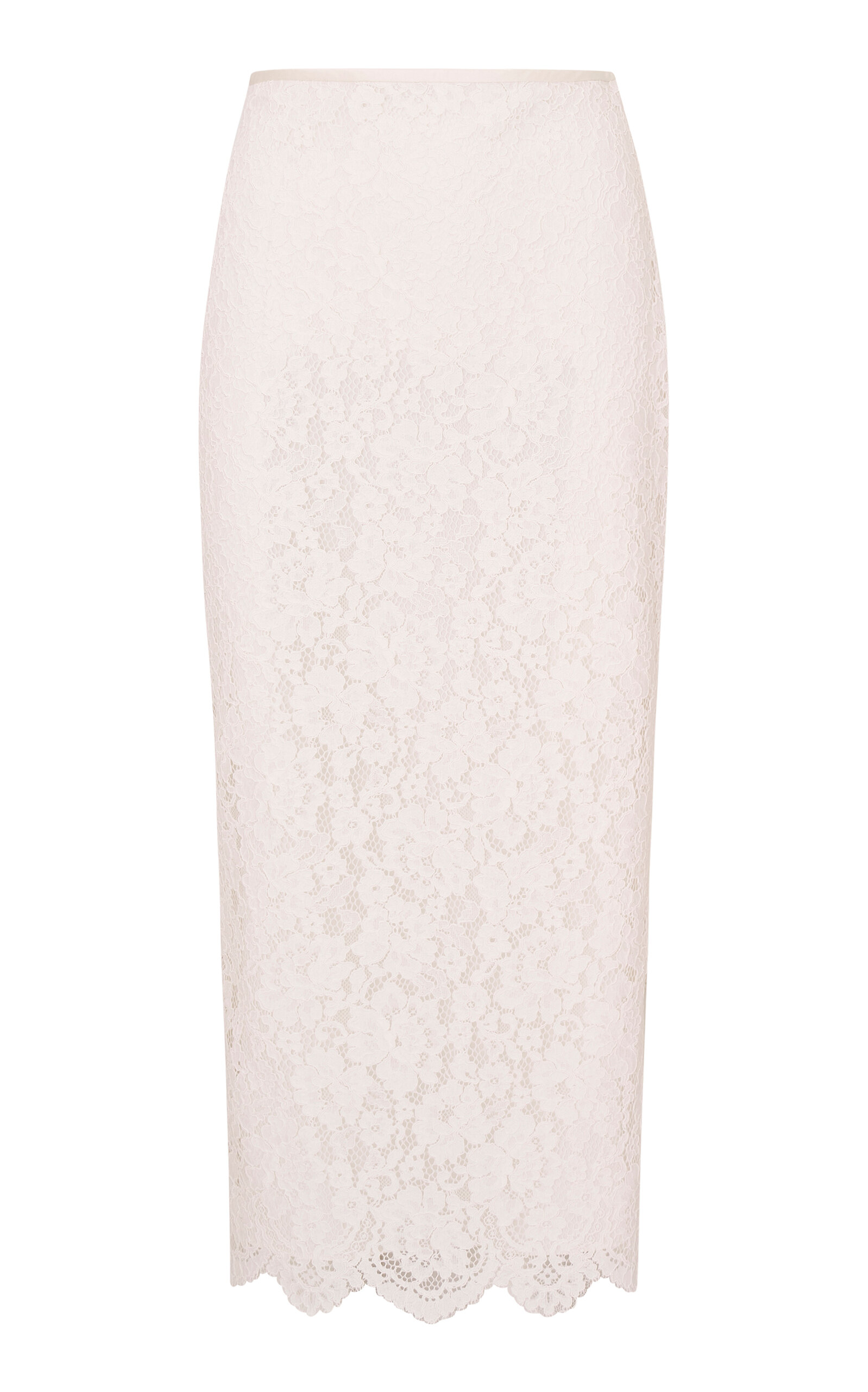 LoveShackFancy Ilse Lace Cotton-Blend Midi Skirt - White