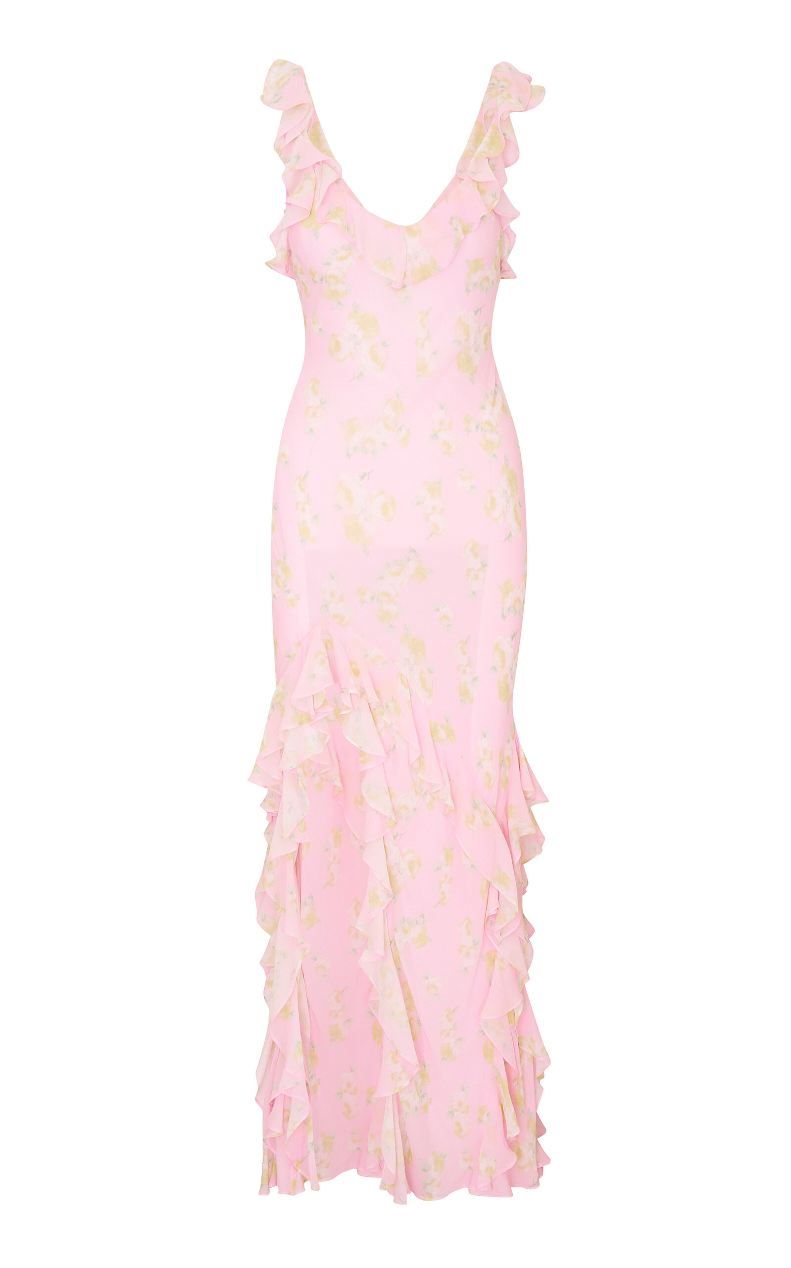 LoveShackFancy Roseline Printed Maxi Dress - Purple