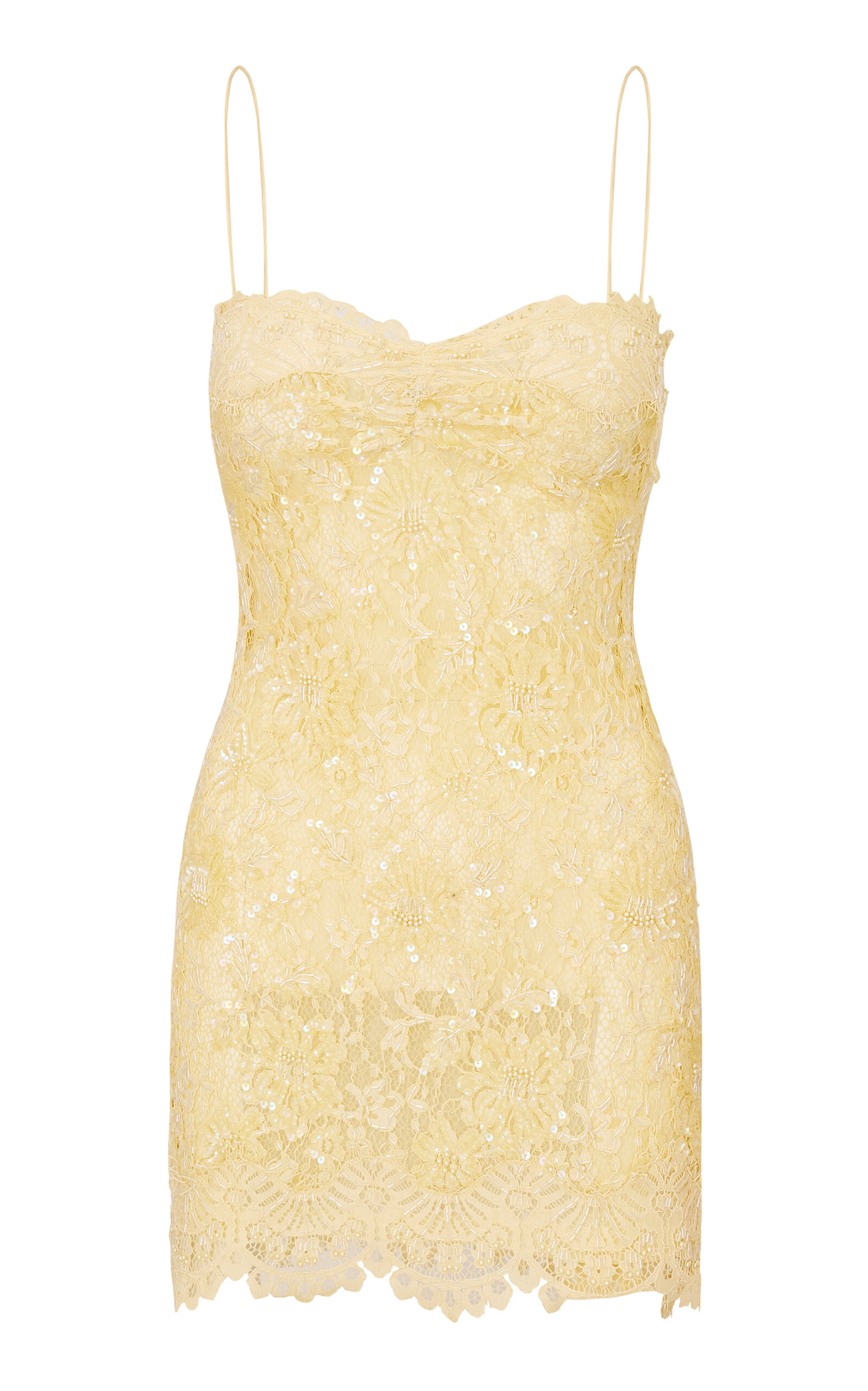 LoveShackFancy Jetta Lace Mini Dress - Yellow