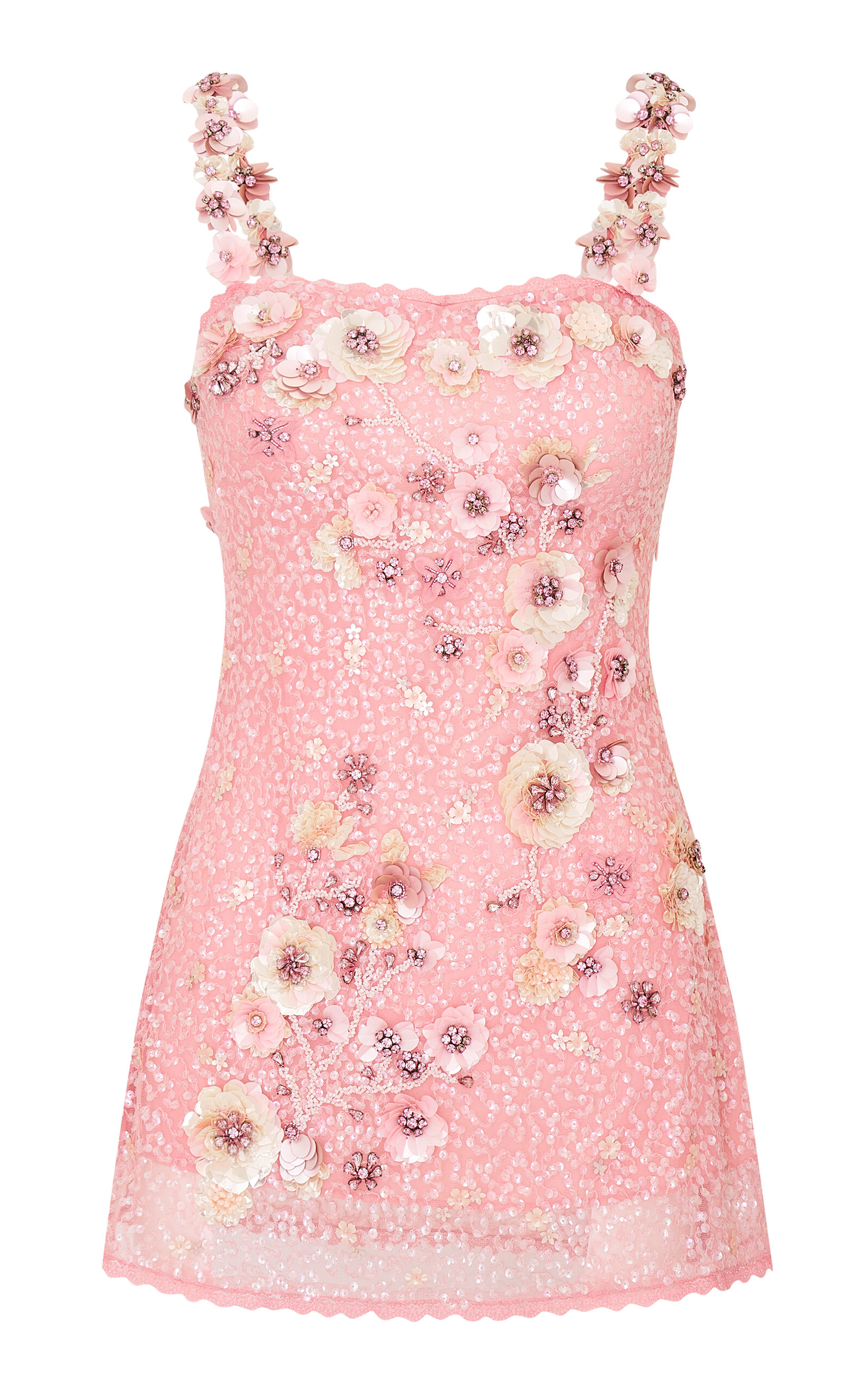 LoveShackFancy Rosmara Embellished Mini Dress