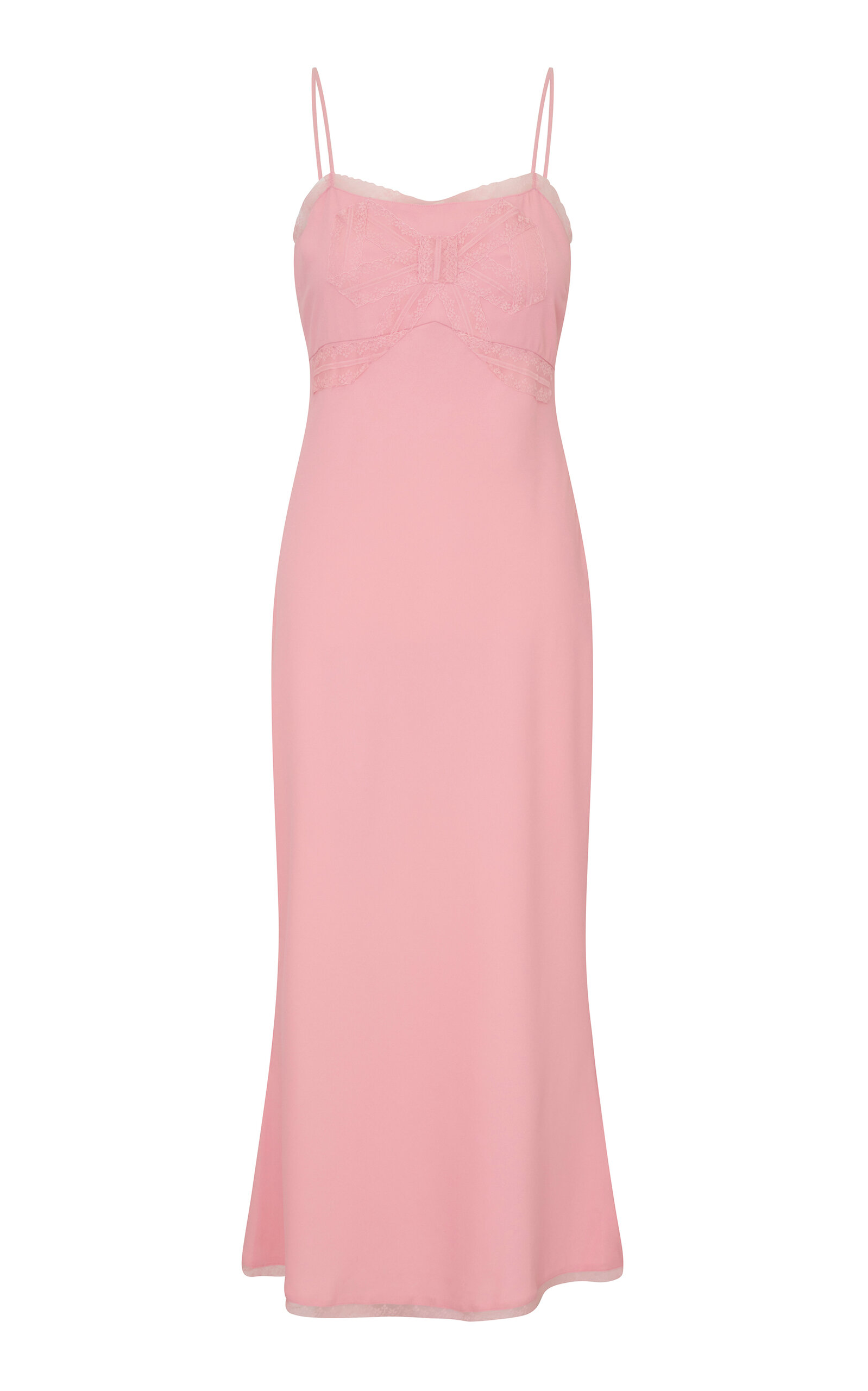 Loveshackfancy Isolis Lace-trimmed Midi Dress In Pink