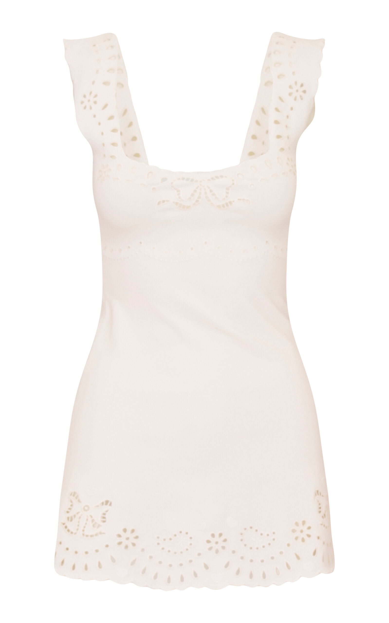 LoveShackFancy Elka Cutout Mini Dress - White - XL