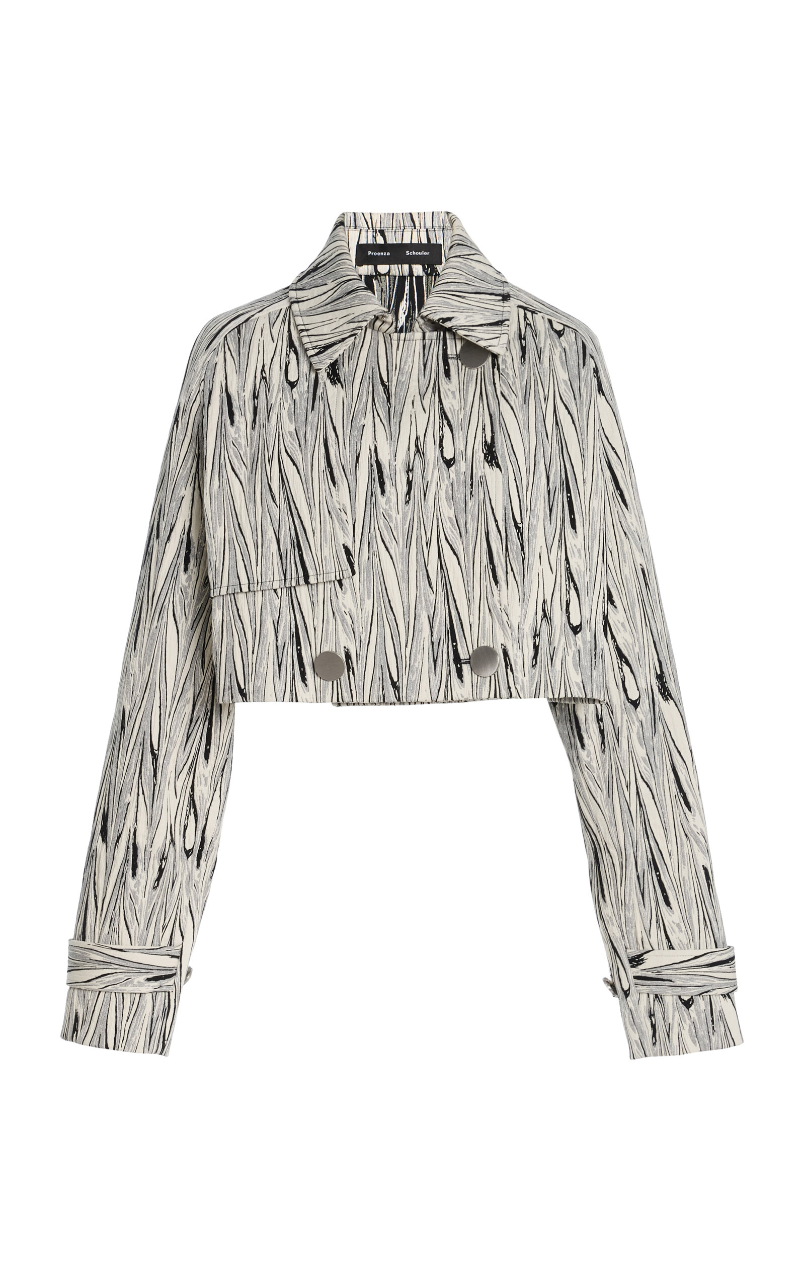 Proenza Schouler Della Jacket In Marble Double Jacquard In Animal Print