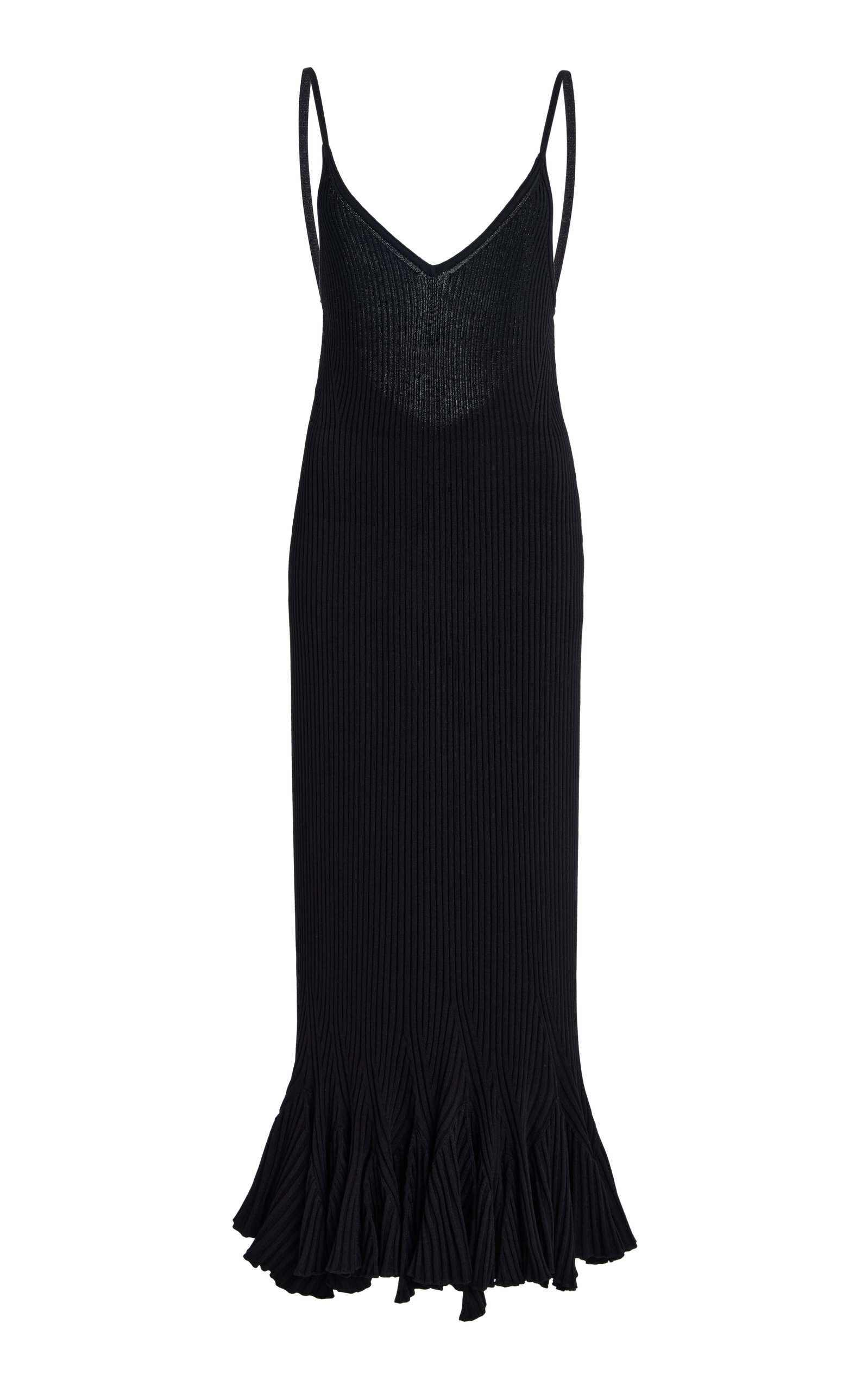Proenza Schouler Giuditta Ribbed Maxi Dress In Black