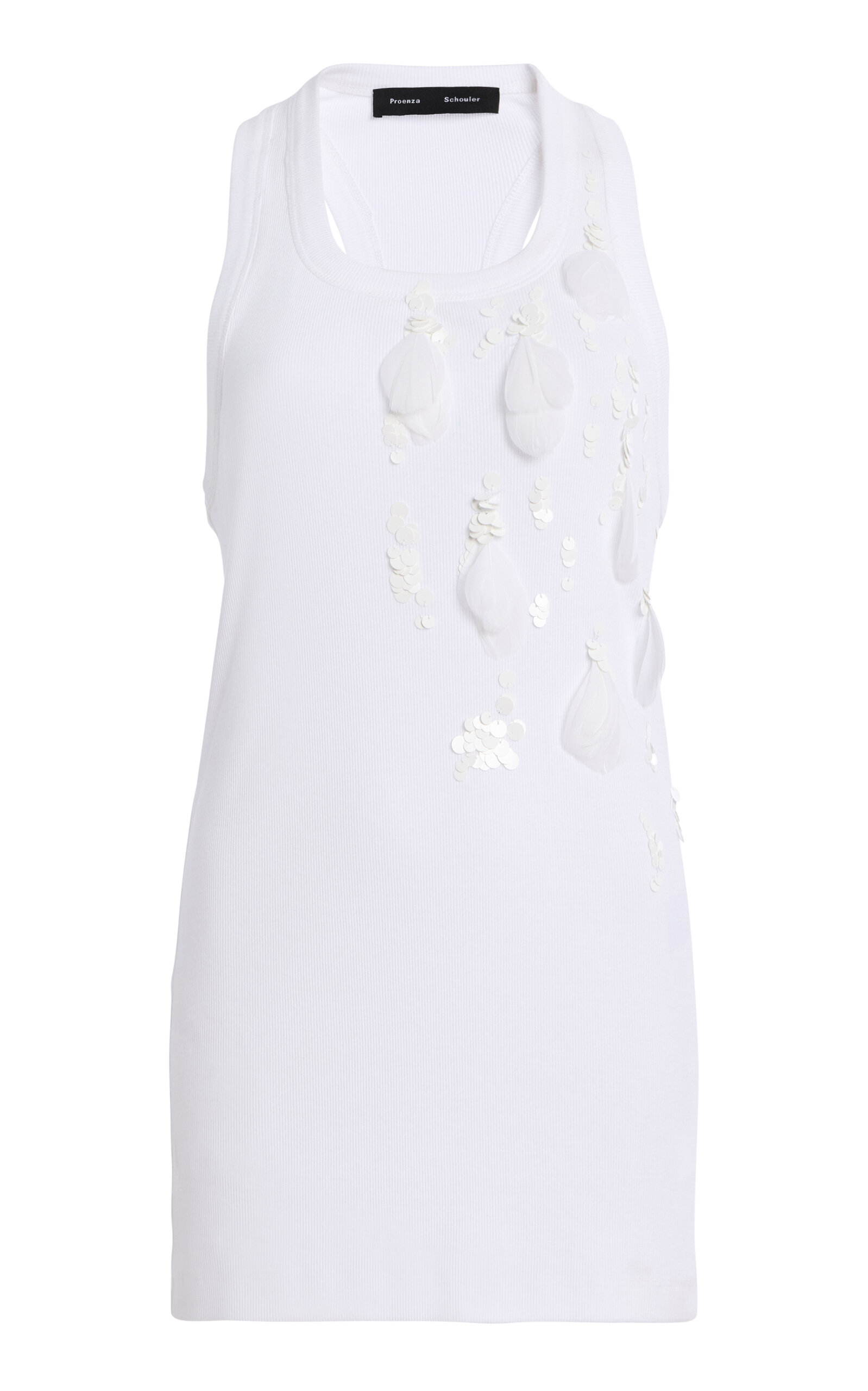 Proenza Schouler Tana Embroidered Cotton Top In White