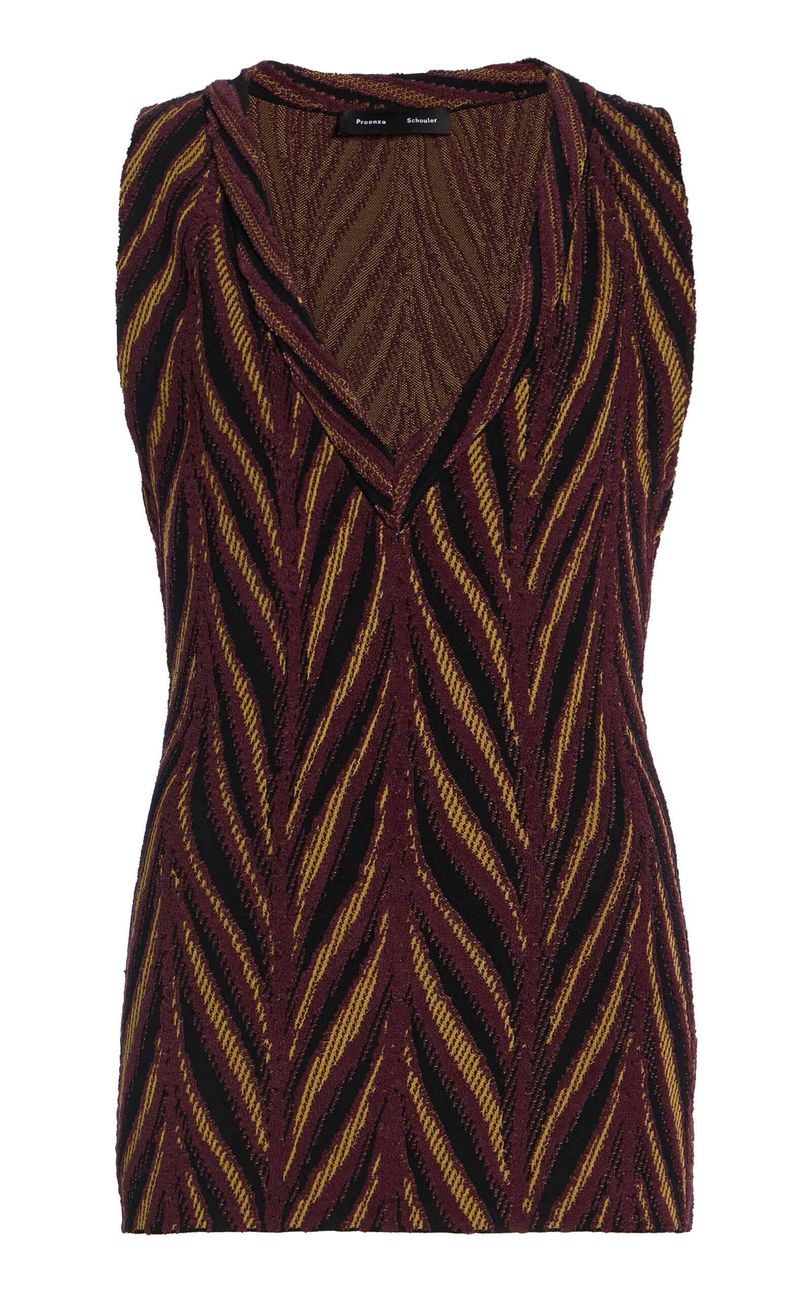 Proenza Schouler Amelia Marble Jacquard Tank Top In Brown