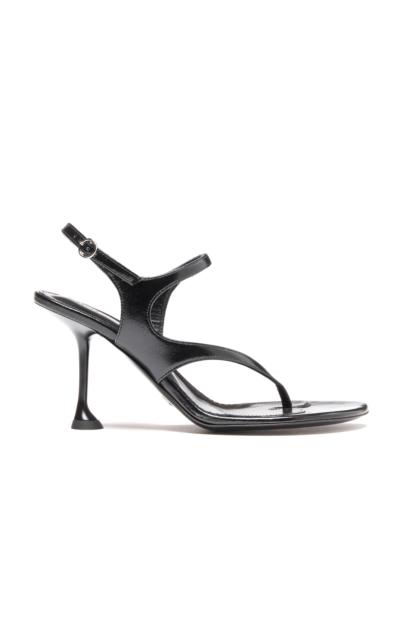 Proenza Schouler Tee 85 Thong Sandal In Slick Nappa In Black