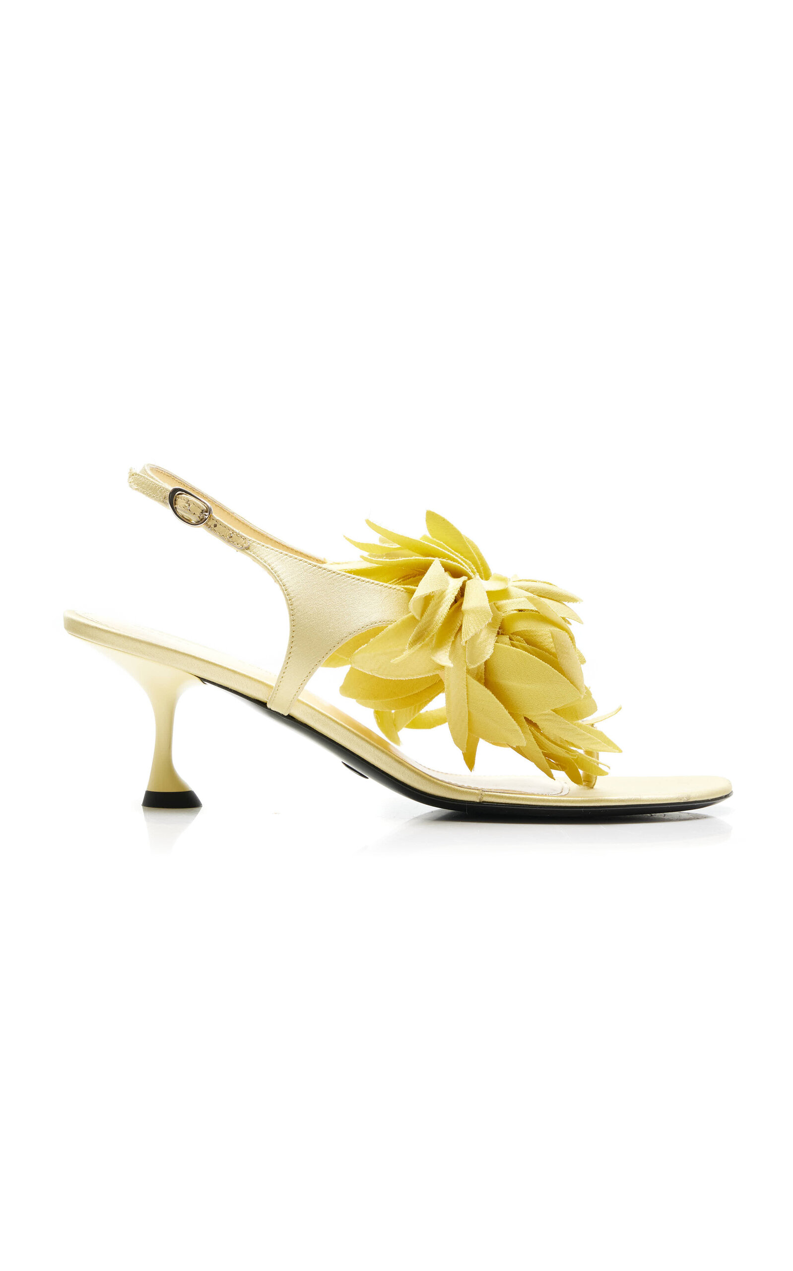 Proenza Schouler Tee Flower-Detailed Satin Thong Sandals - Moda Operandi