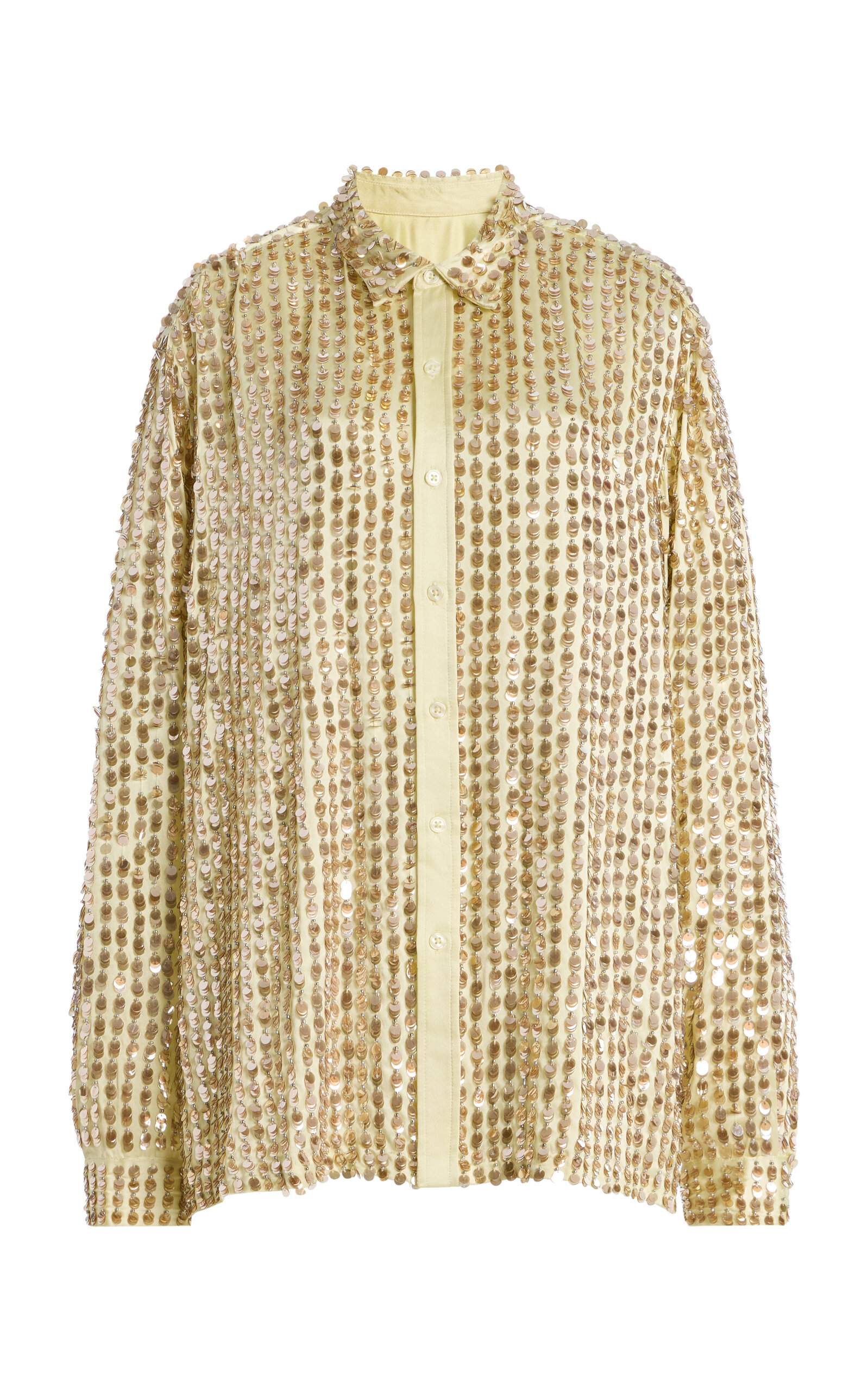 ZANKOV Gabrielle Embellished Silk-Blend Shirt