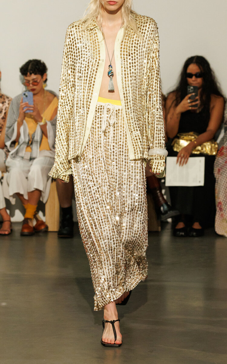 Zankov Marcella Embellished Stretch-silk Skirt In Multi