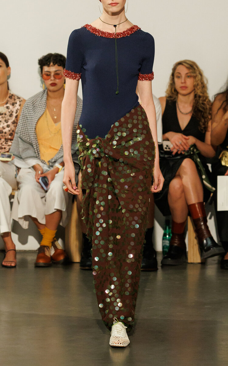 ZANKOV Nomi Embellished Maxi Skirt - Brown