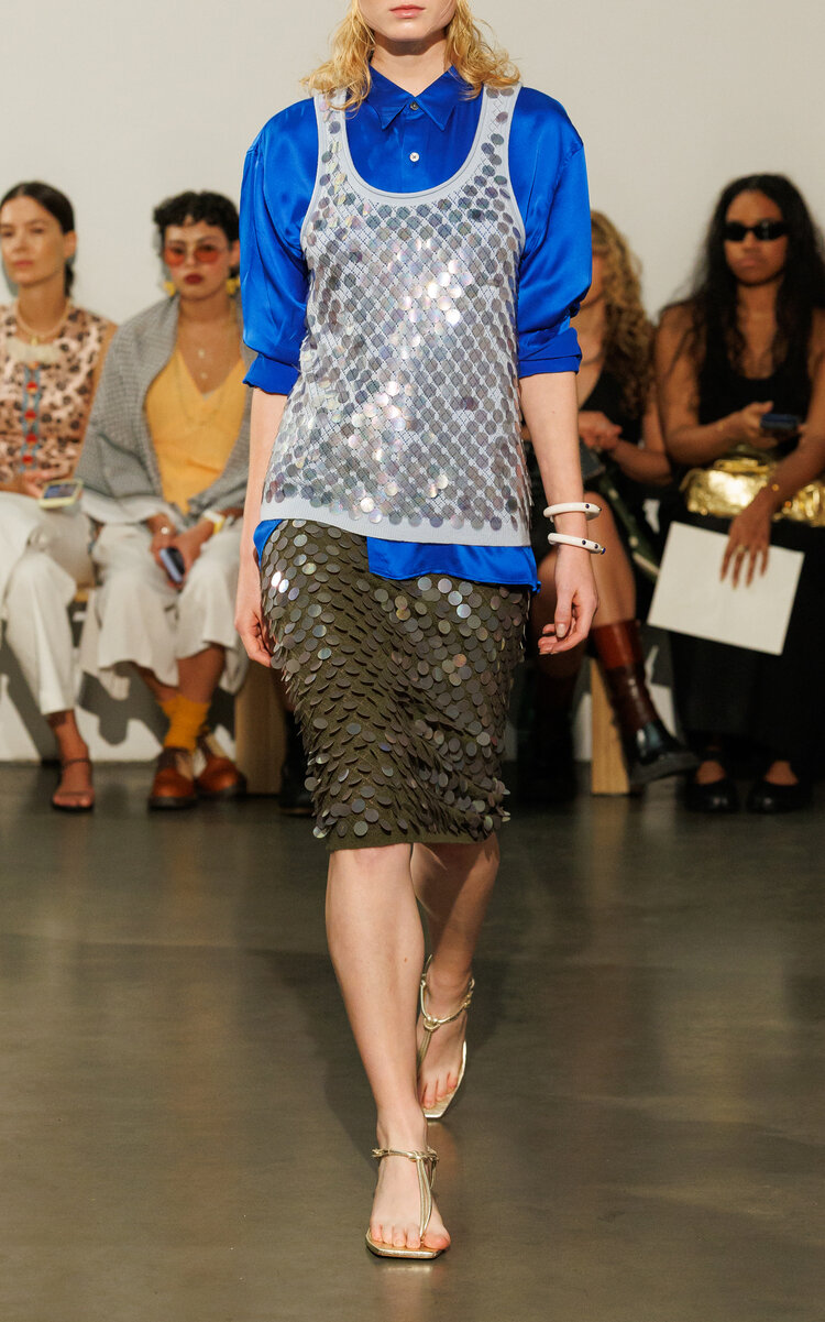 ZANKOV Jimmy Silk Button Top - Blue - XS