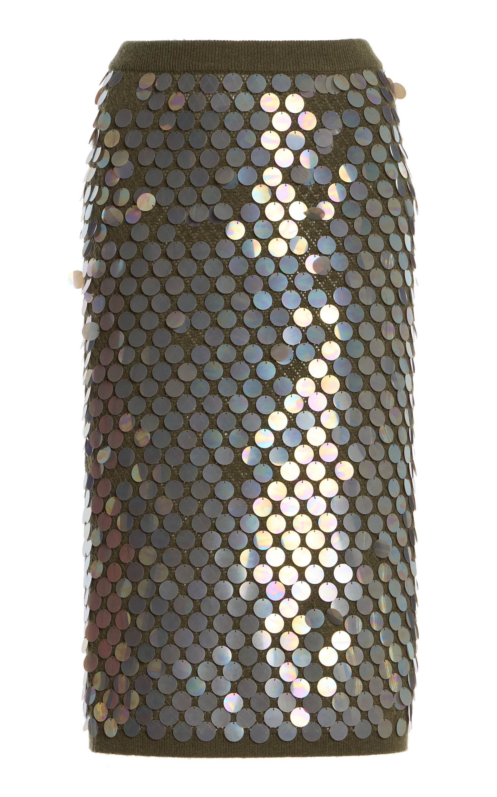 ZANKOV Matteo Embellished Wool-Cashmere Skirt - Dark Green - XS