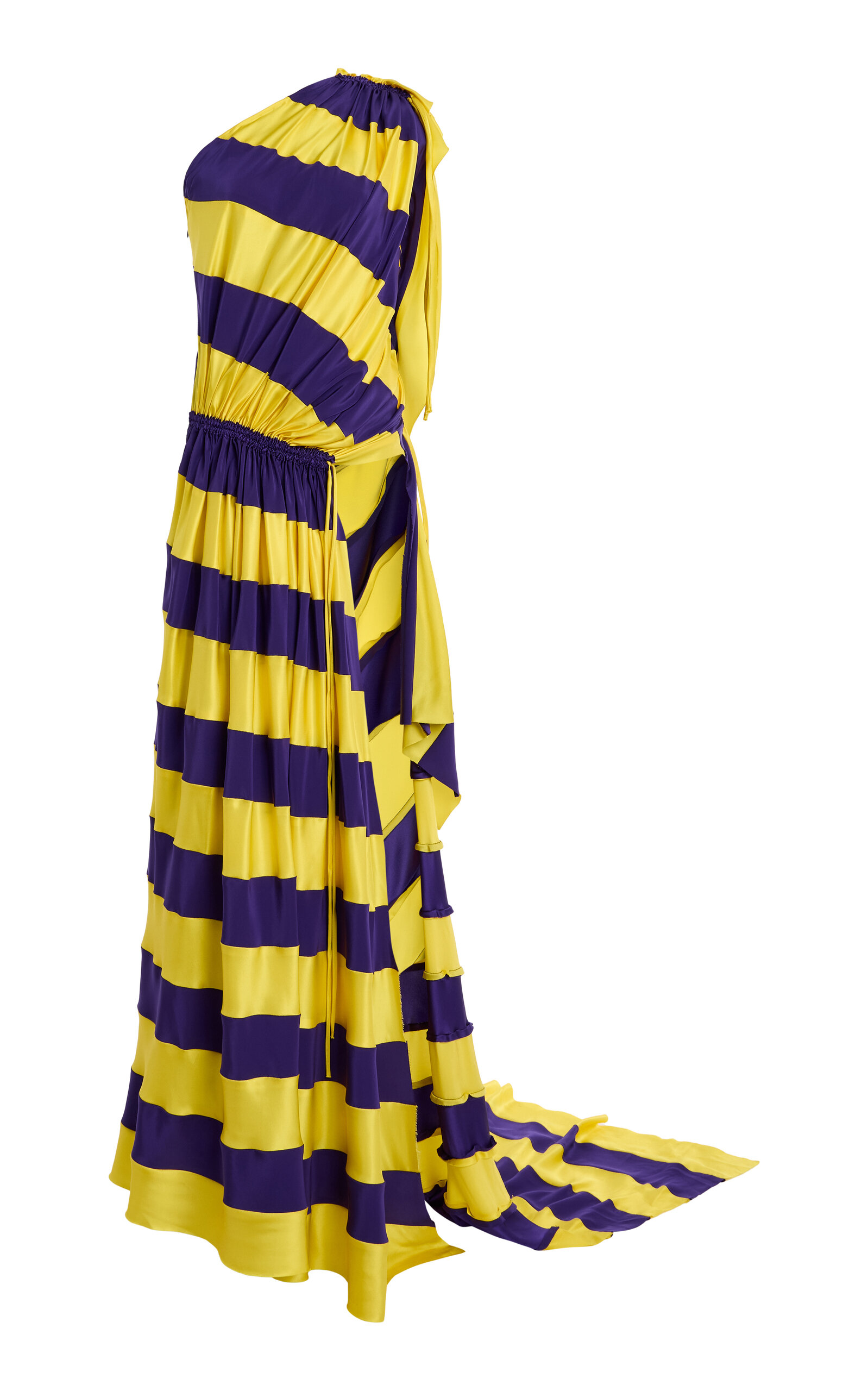 ZANKOV Harvey One Shoulder Silk Maxi Dress - Multi