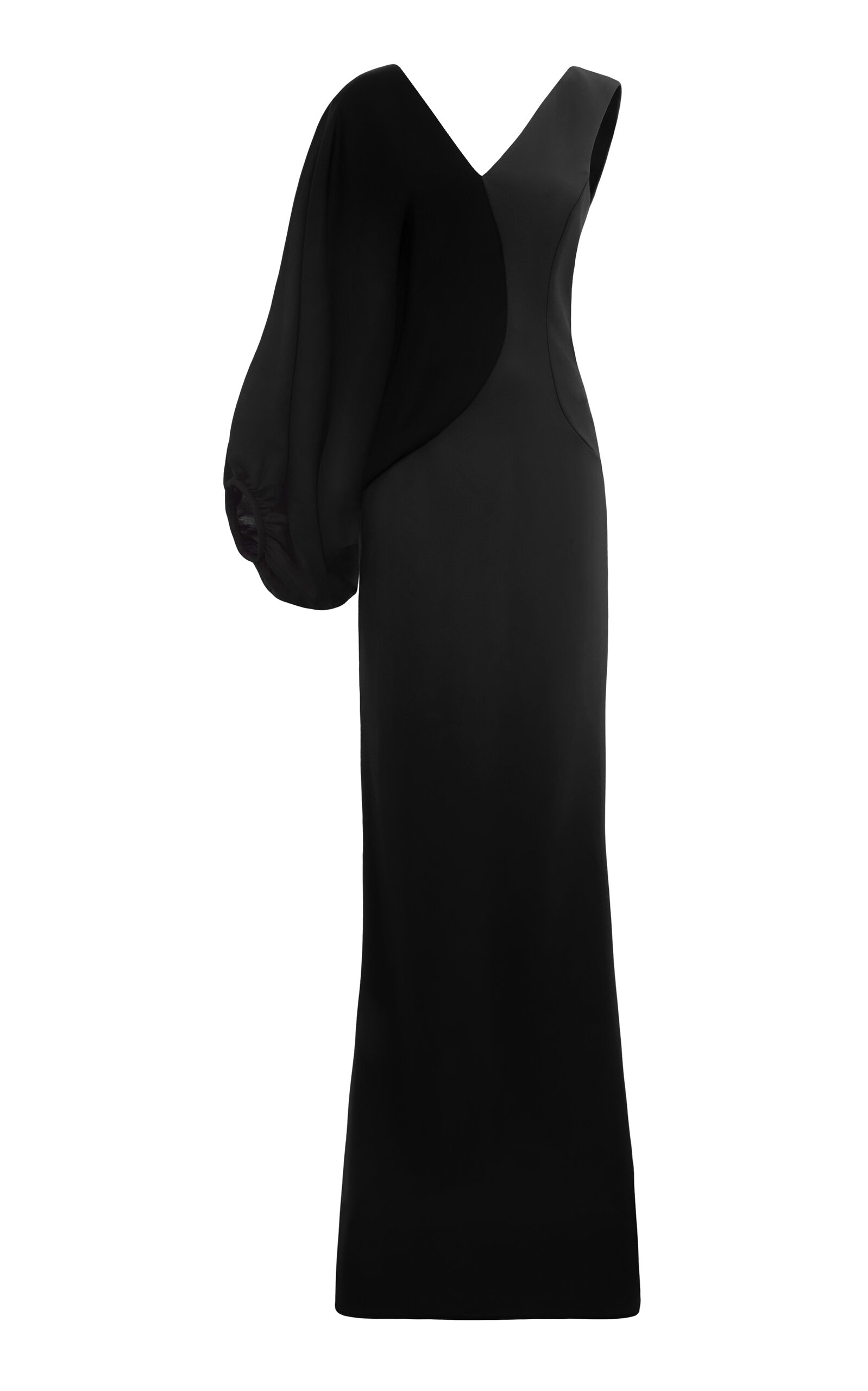 Antonio Grimaldi  Amalia Spliced Georgette-Cady Gown - Black