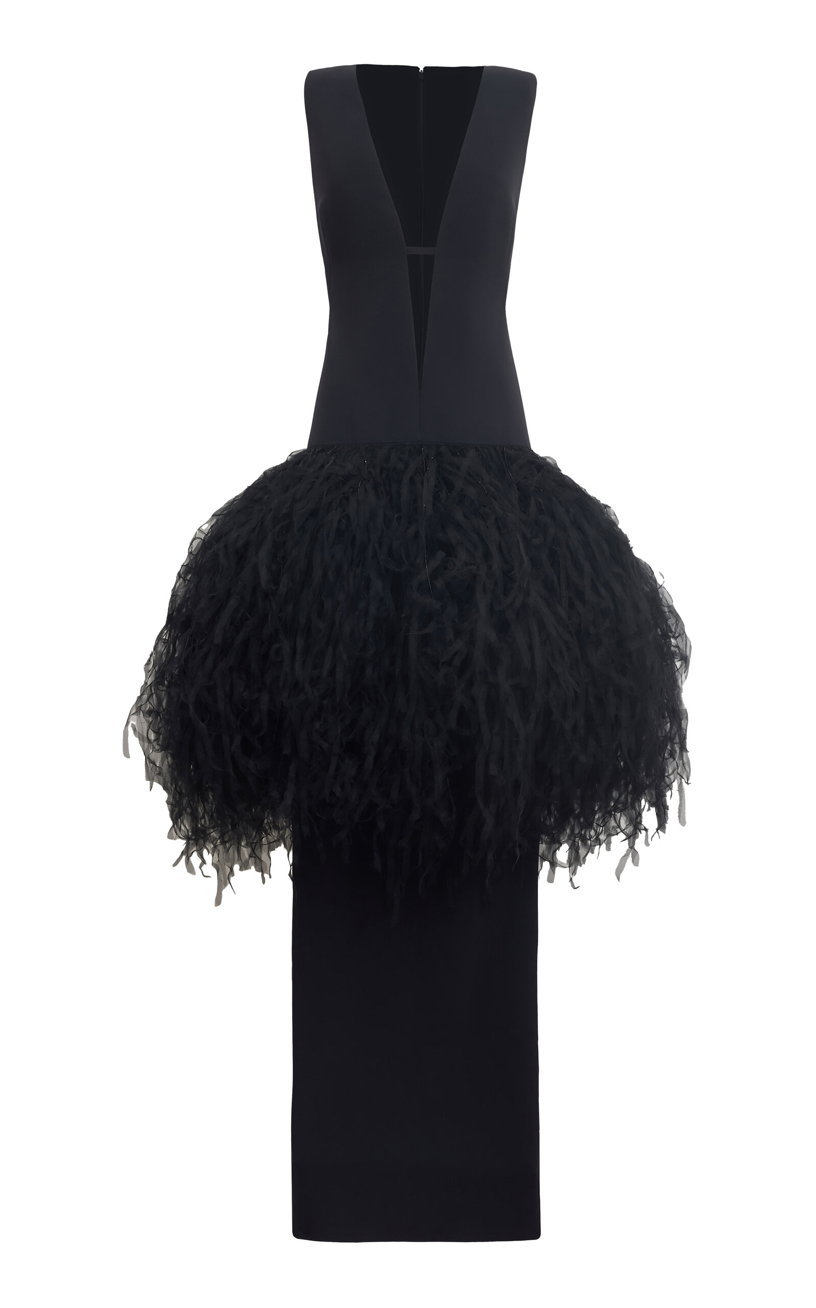 Antonio Grimaldi Aisha Poufed Georgette-Cady Gown - Black