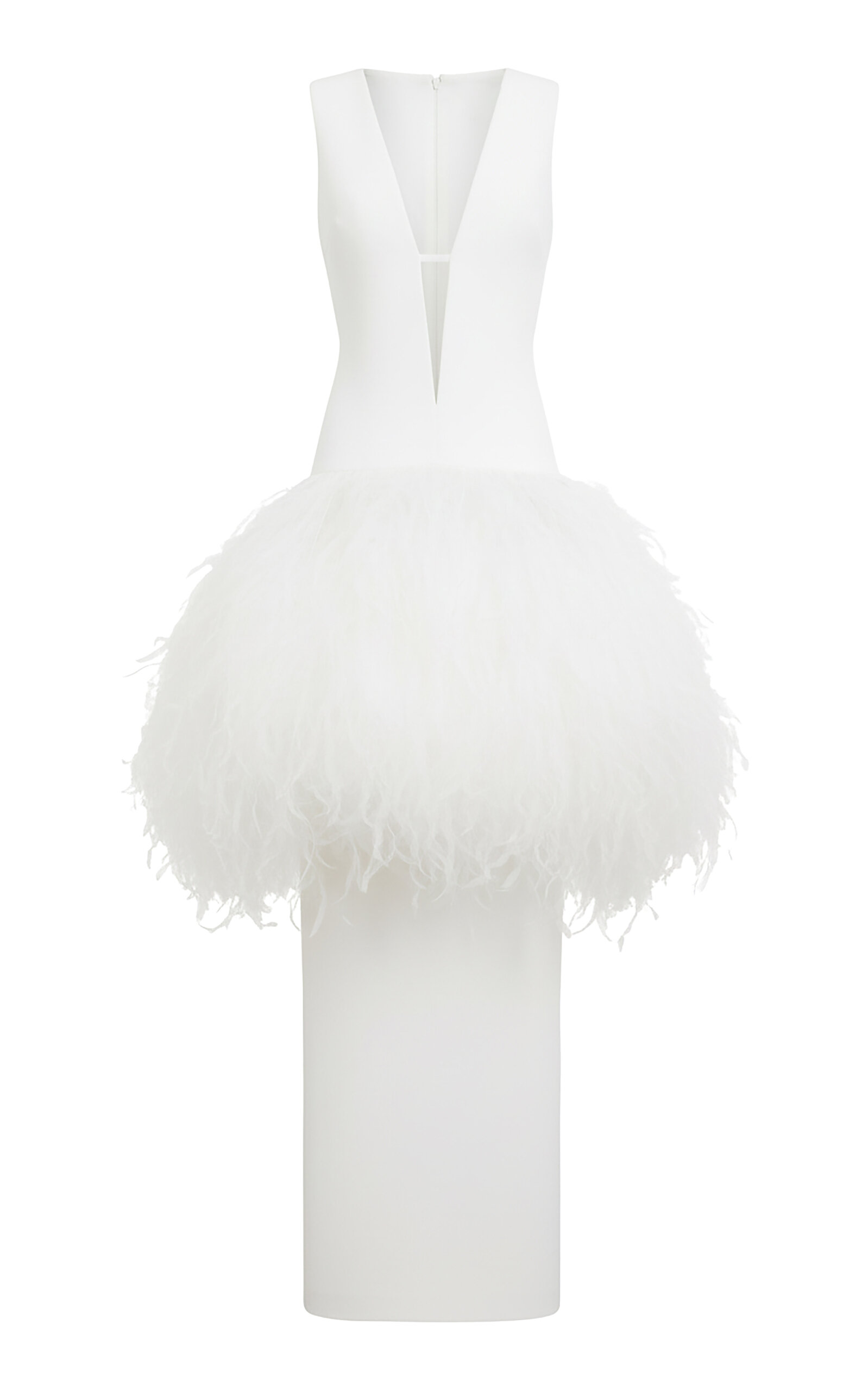 Antonio Grimaldi  Aisha Poufed Georgette-Cady Gown - White