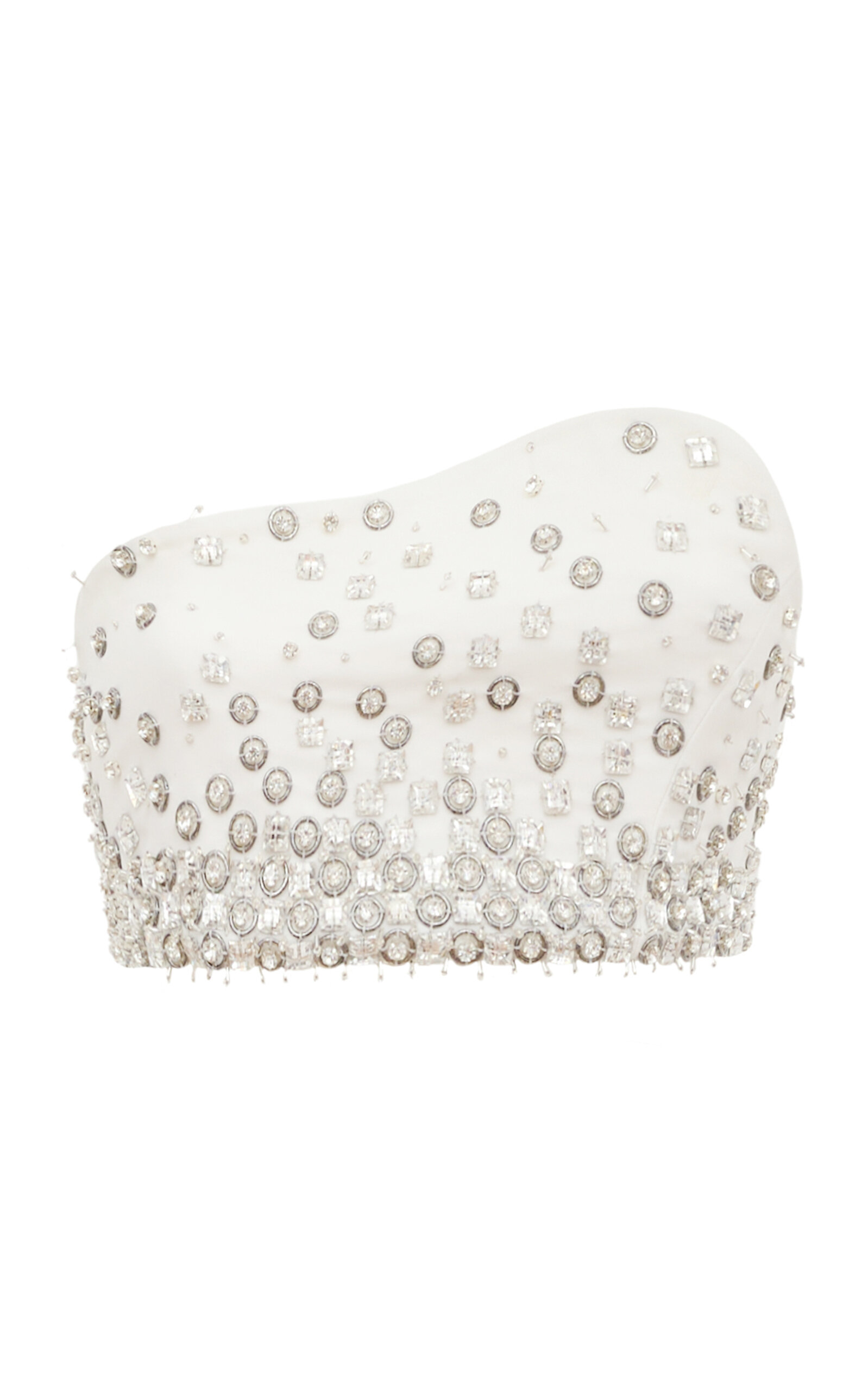 Antonio Grimaldi  Antonia Crystal-Embellished Cady Crop Top - White