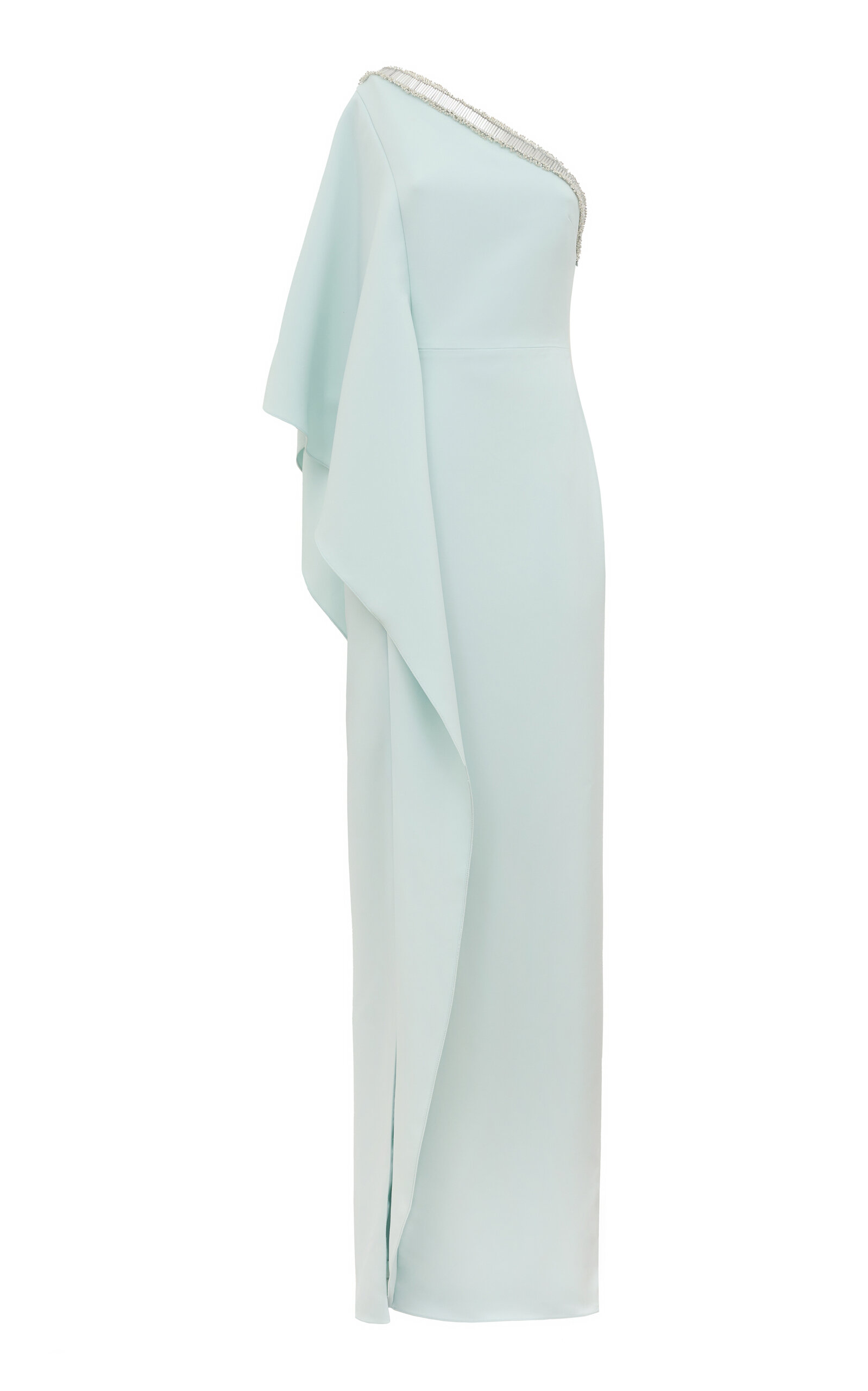 Antonio Grimaldi Aida Embellished Cady One-Shoulder Gown - Blue