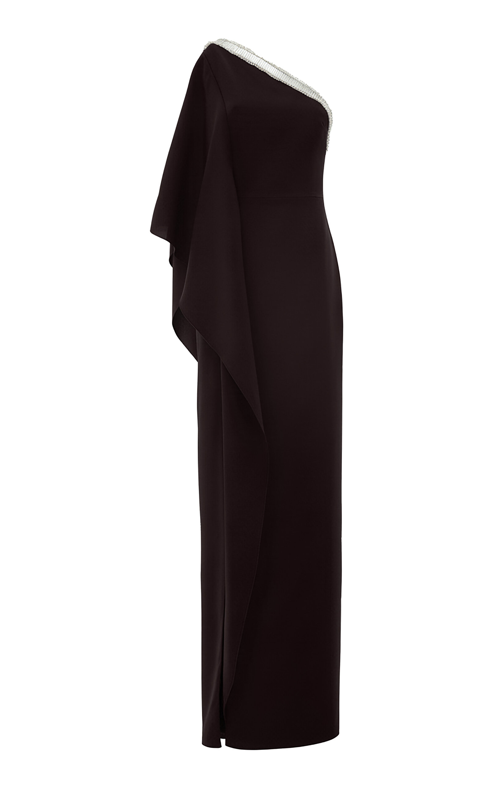 Antonio Grimaldi Aida Embellished Cady One-Shoulder Gown - Black