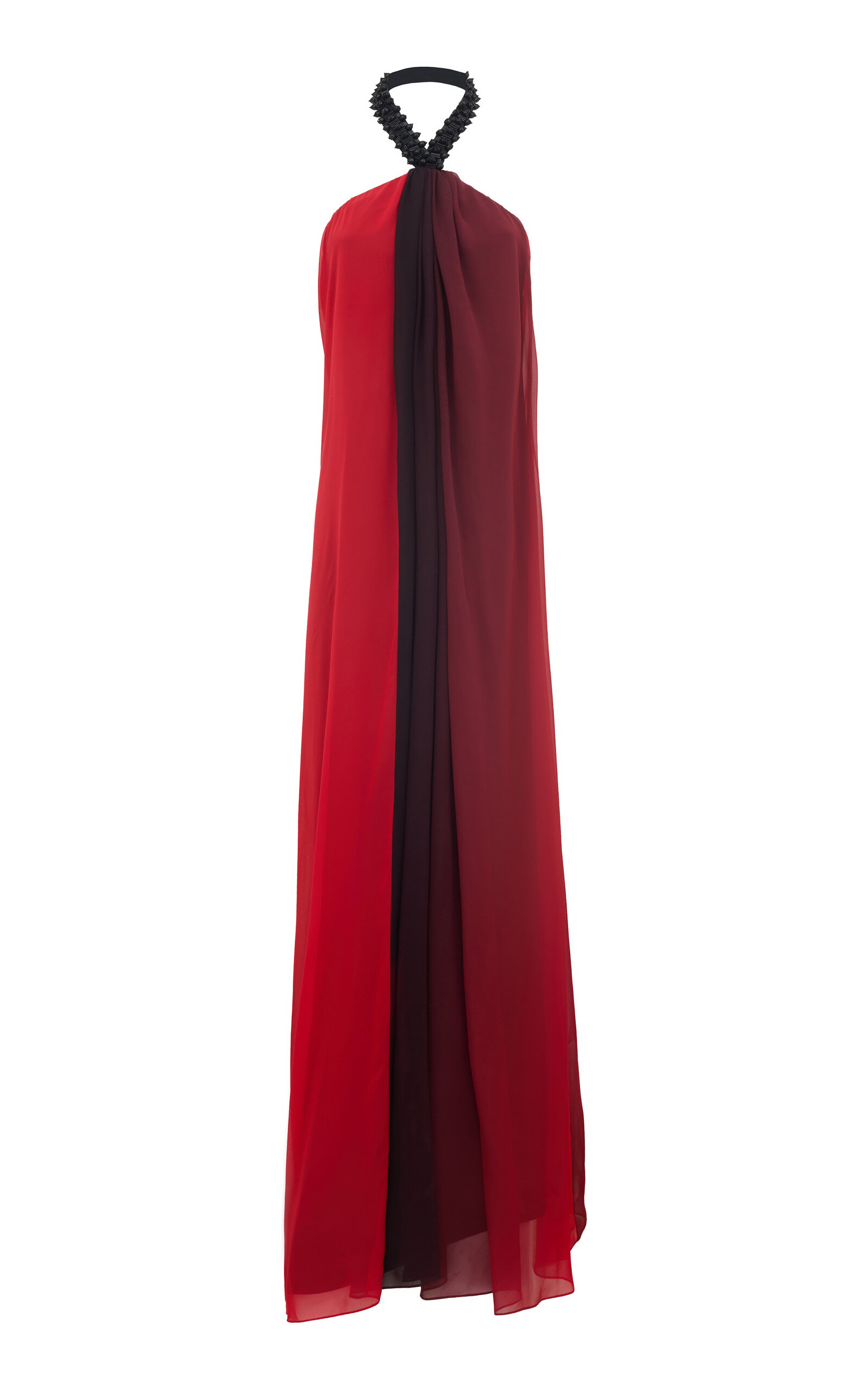 Antonio Grimaldi  Alda Silk Georgette Halter Gown - Red
