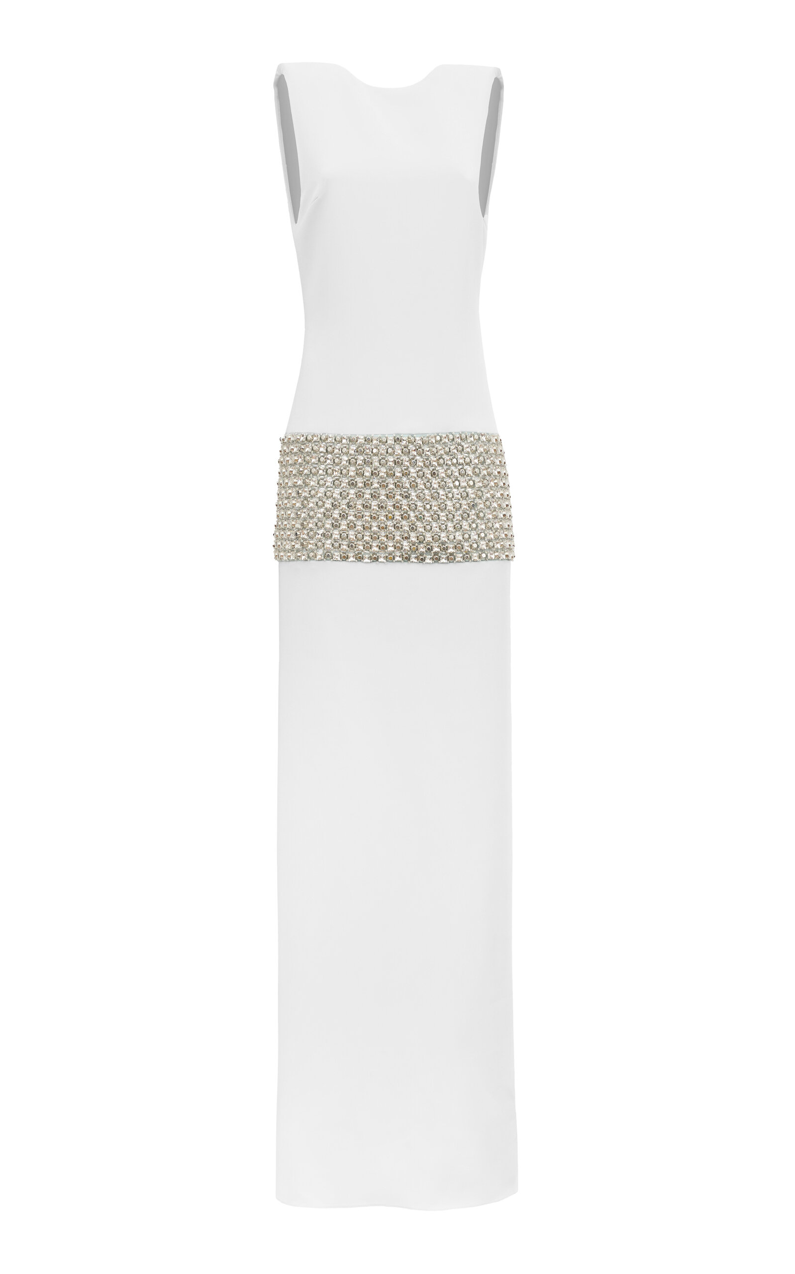 Antonio Grimaldi  Amira Crystal-Embellished Cady Gown - White