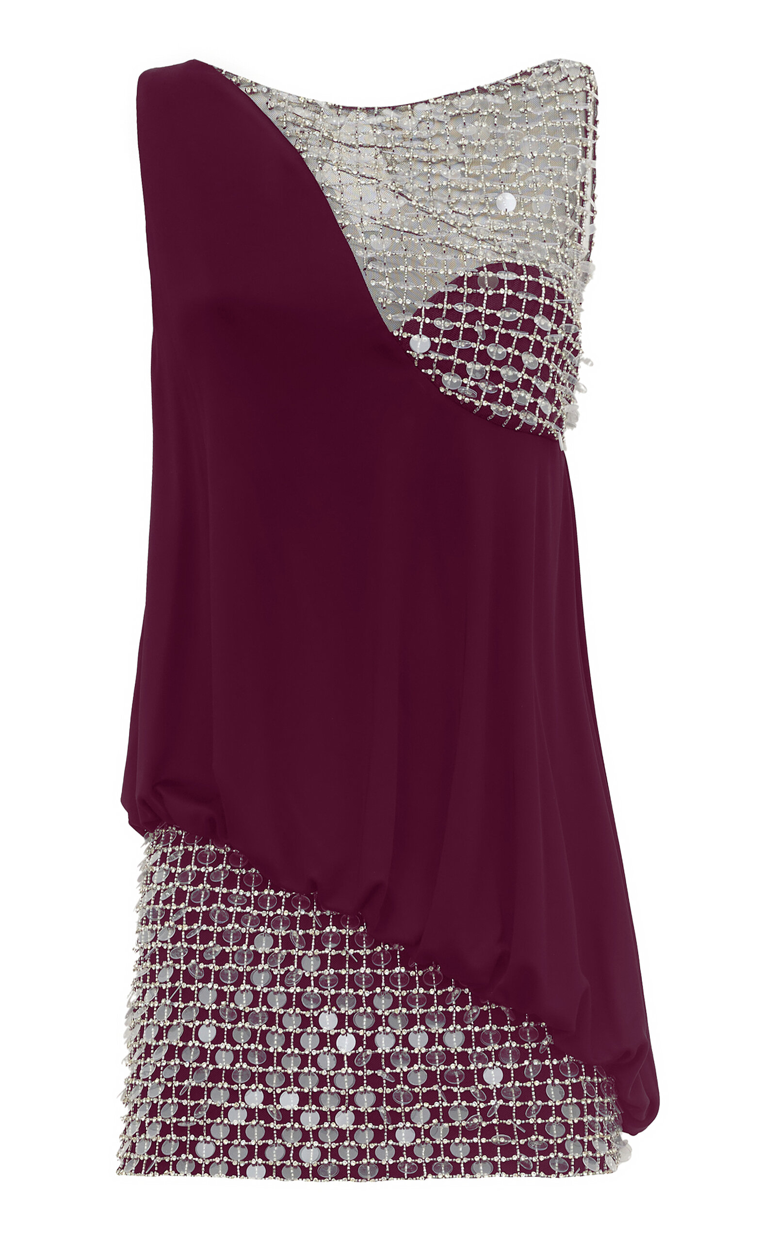 Antonio Grimaldi  Agnese Sequined Jersey Mini Dress - Burgundy