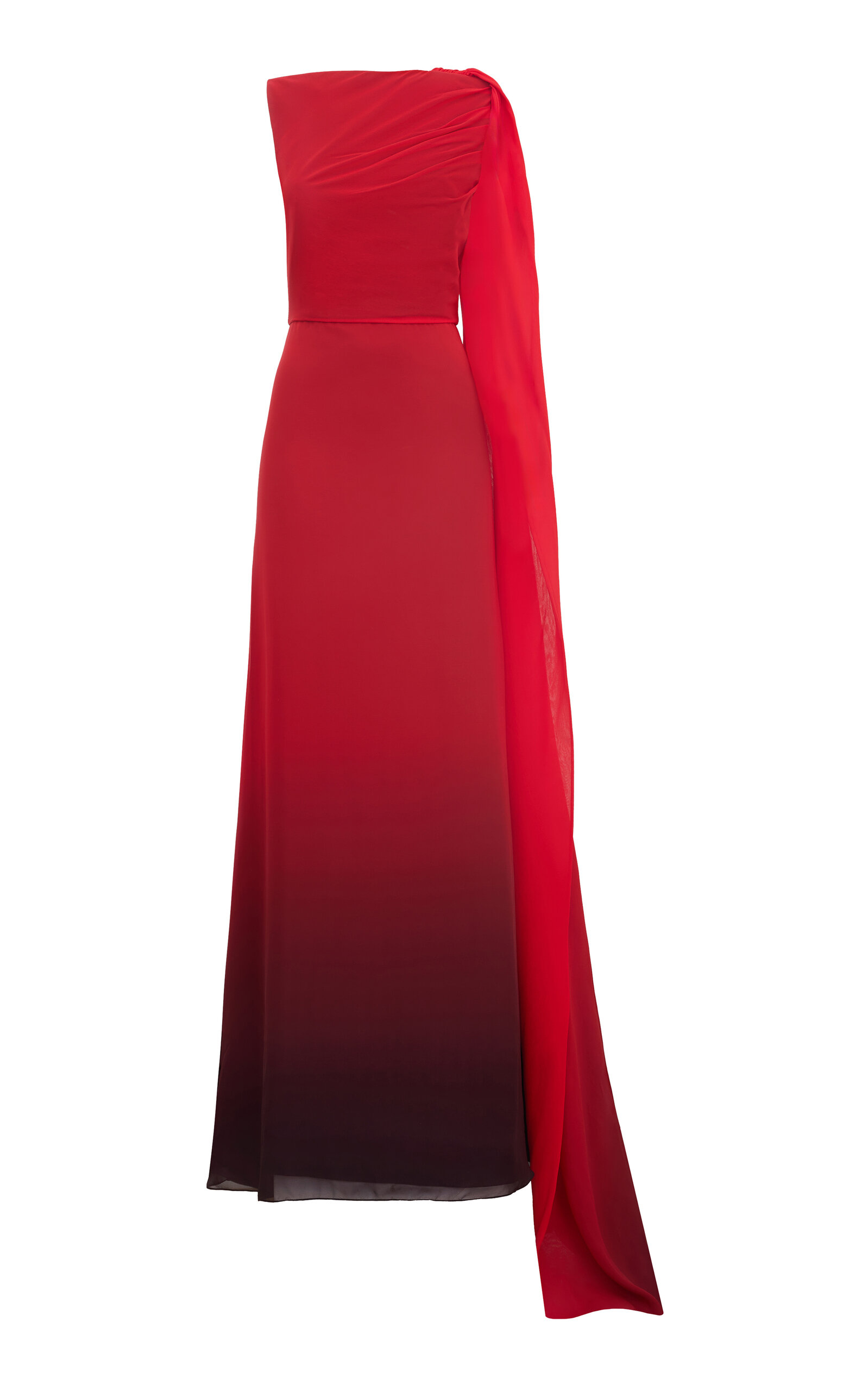 Antonio Grimaldi  Anastasia Draped Silk Georgette Gown - Red