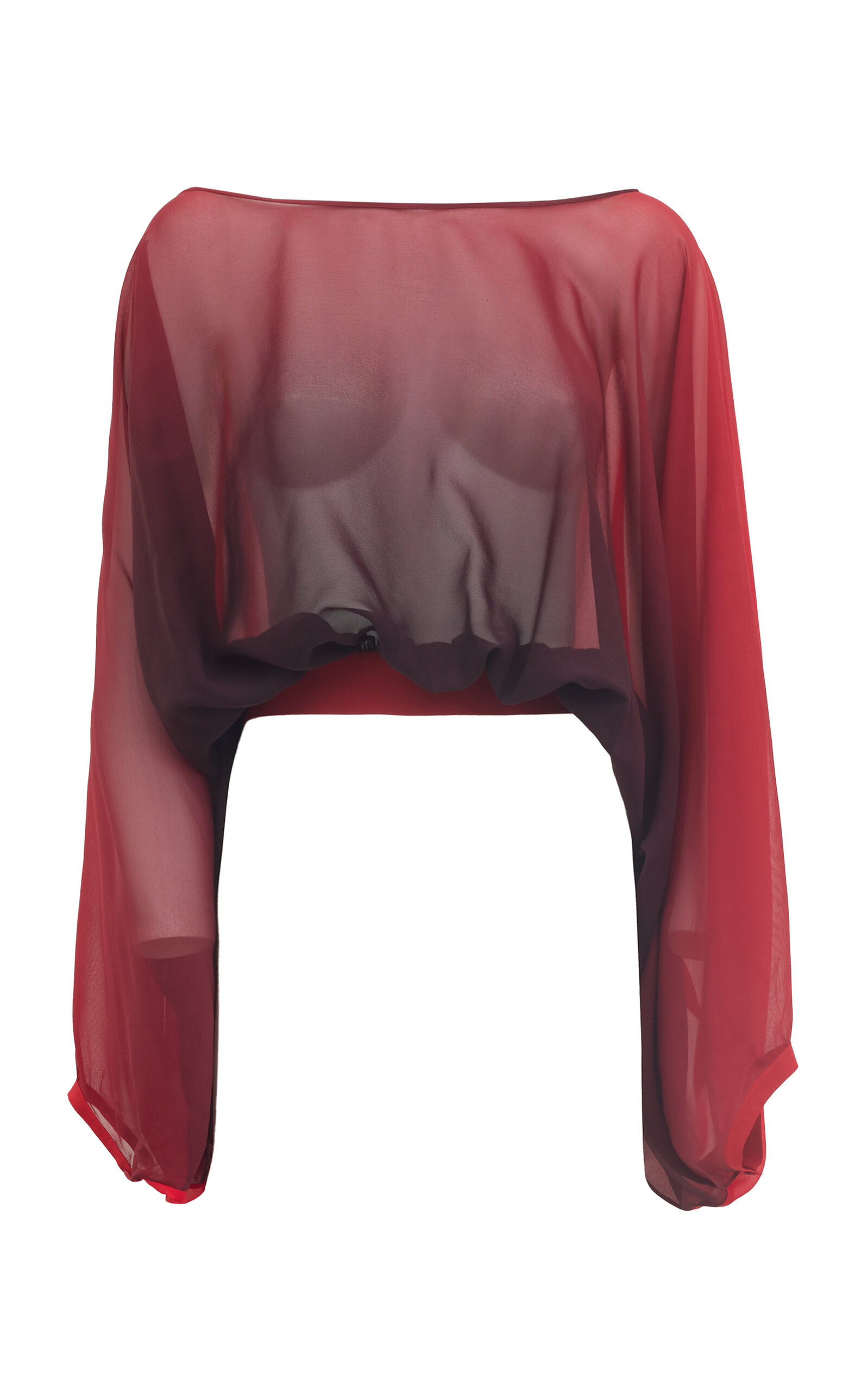 Antonio Grimaldi Alice Silk Georgette Crop Top - Red