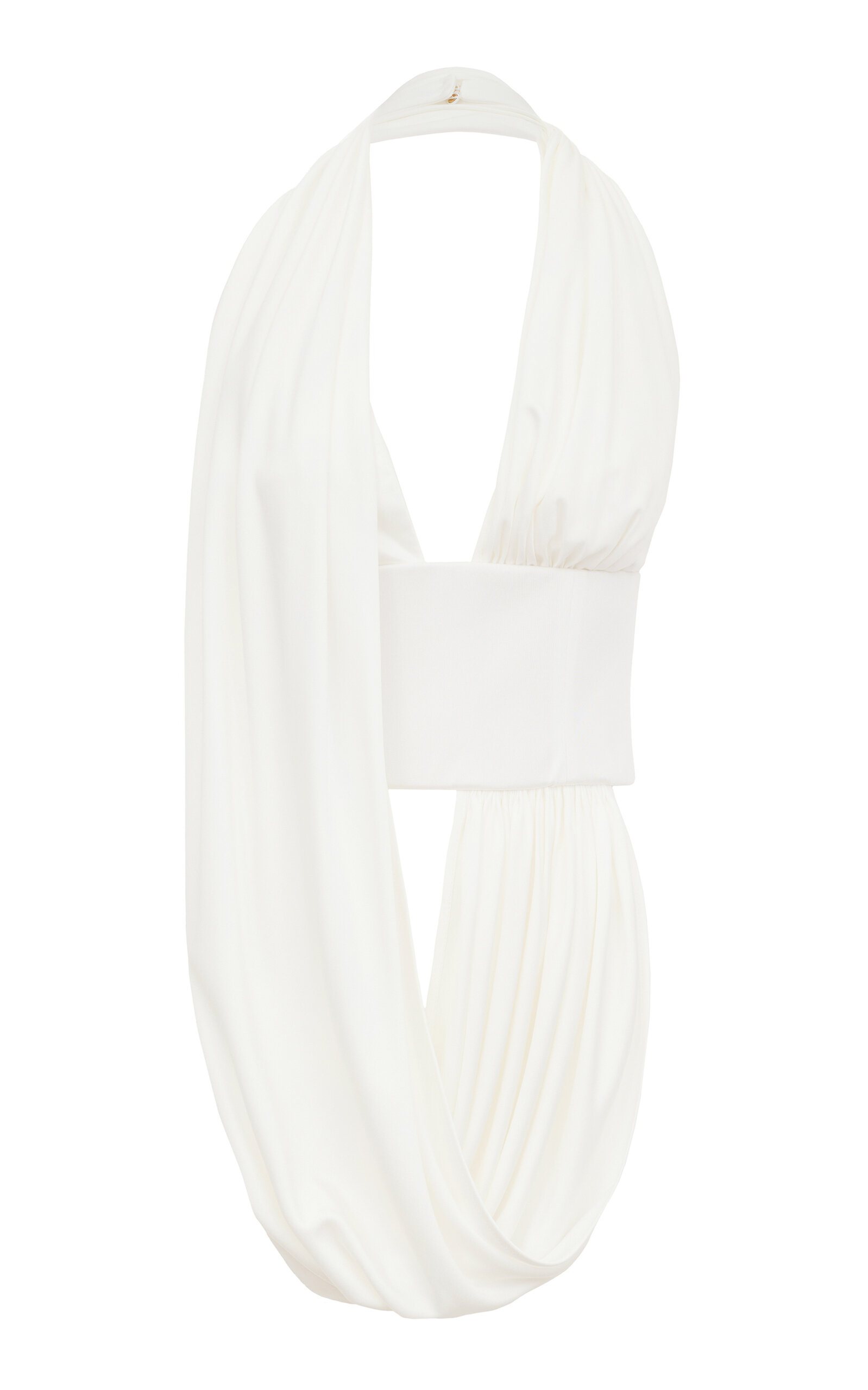 Antonio Grimaldi Alicia Draped Jersey Halter Top - White