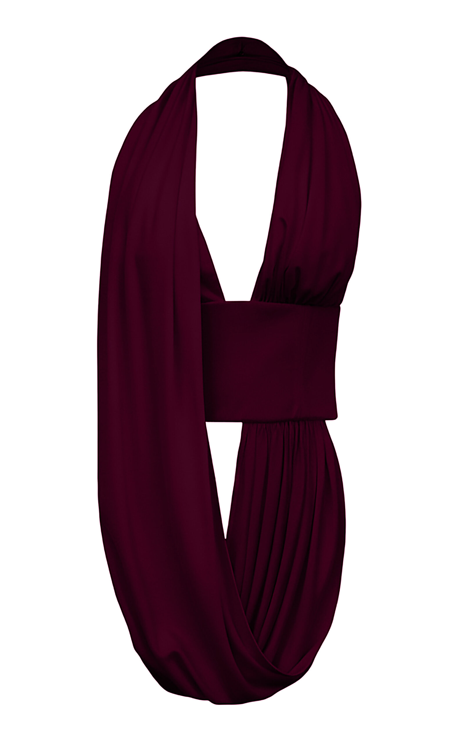 Antonio Grimaldi  Alicia Draped Jersey Halter Top - Burgundy