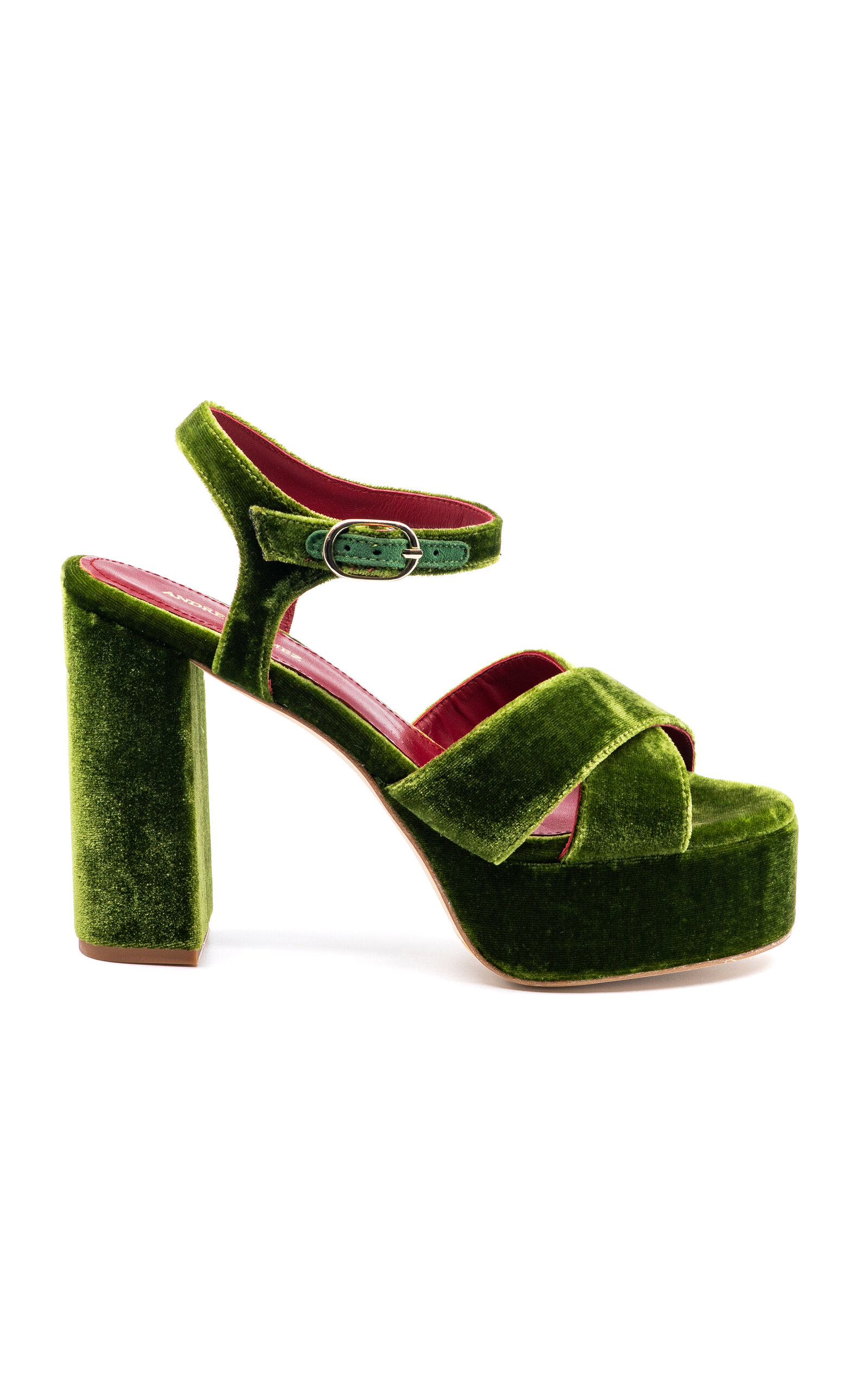 Andrea Gomez Bella Velvet Platform Sandals