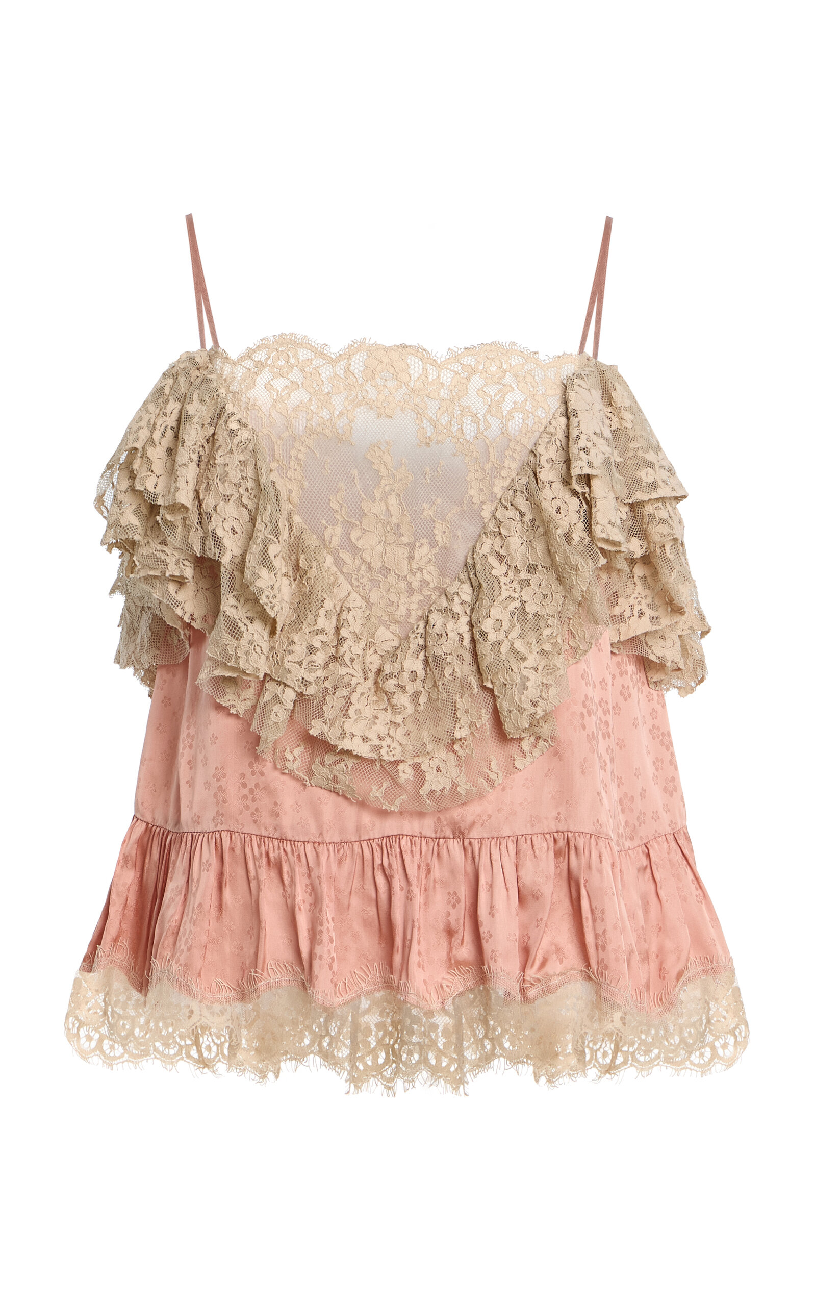 Sea Ethel Lace-Trimmed Jacquard Camisole Top