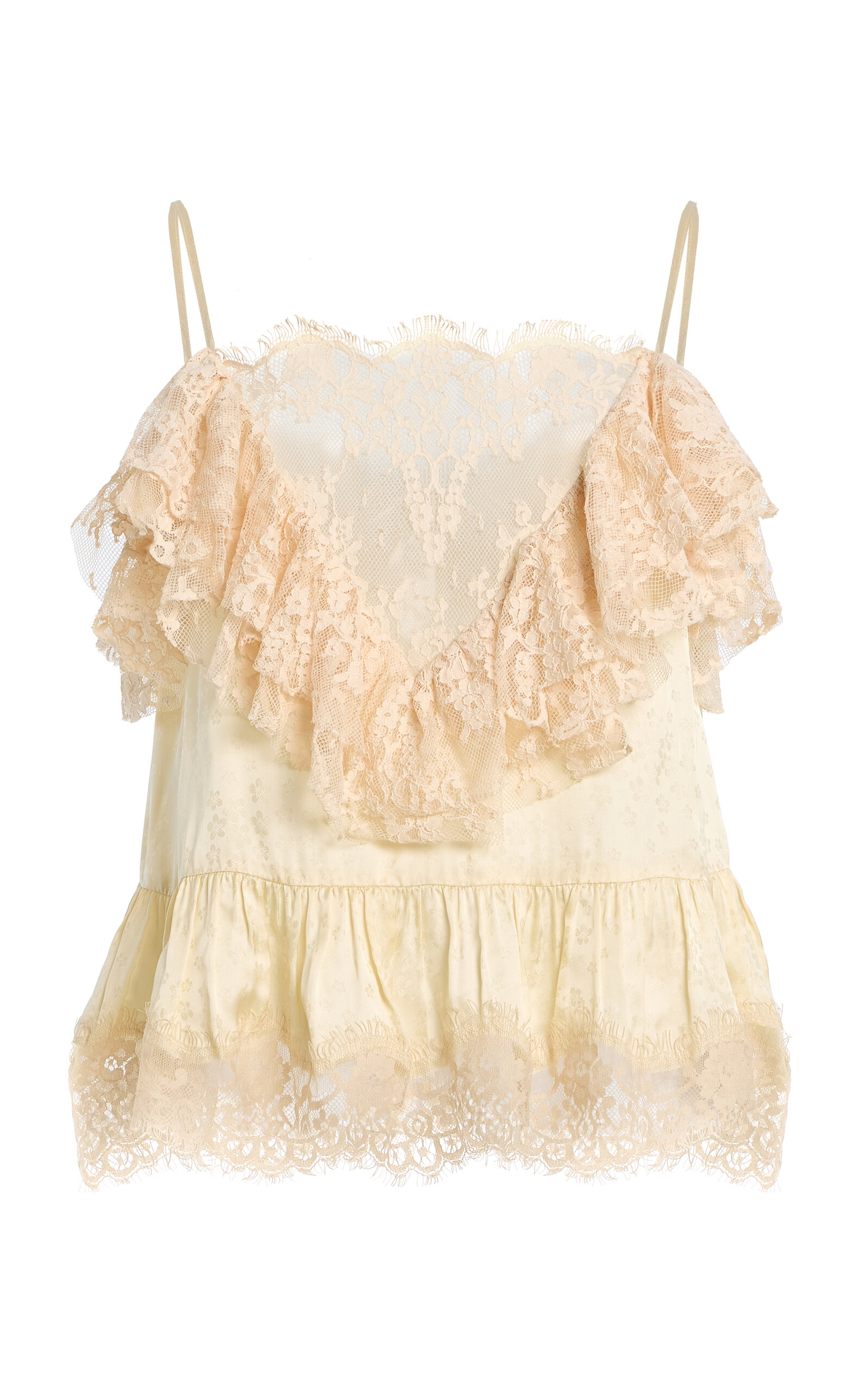 Sea Ethel Lace-Trimmed Jacquard Camisole Top