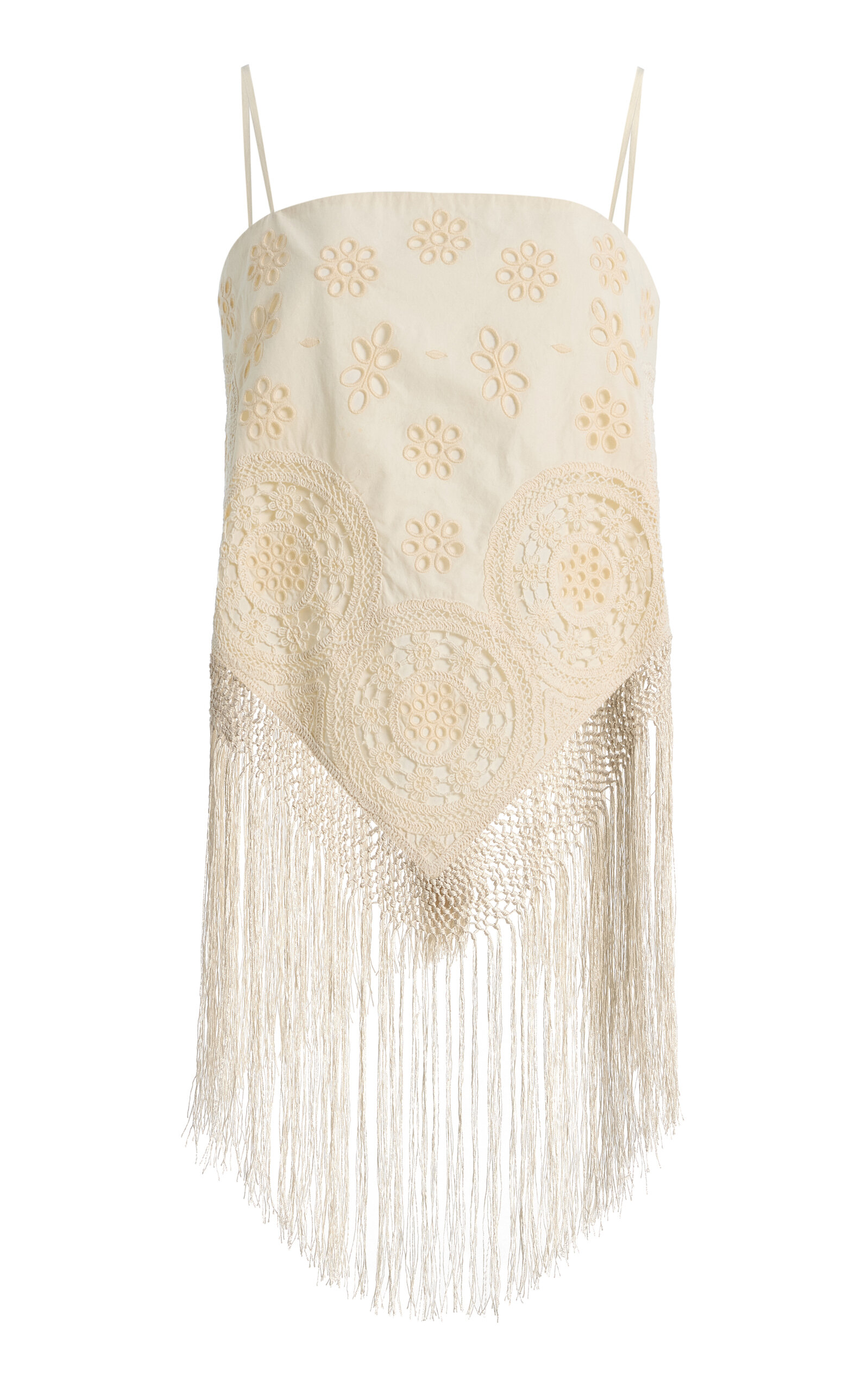 Sea Rafina Fringed Eyelet Cotton Top - Moda Operandi