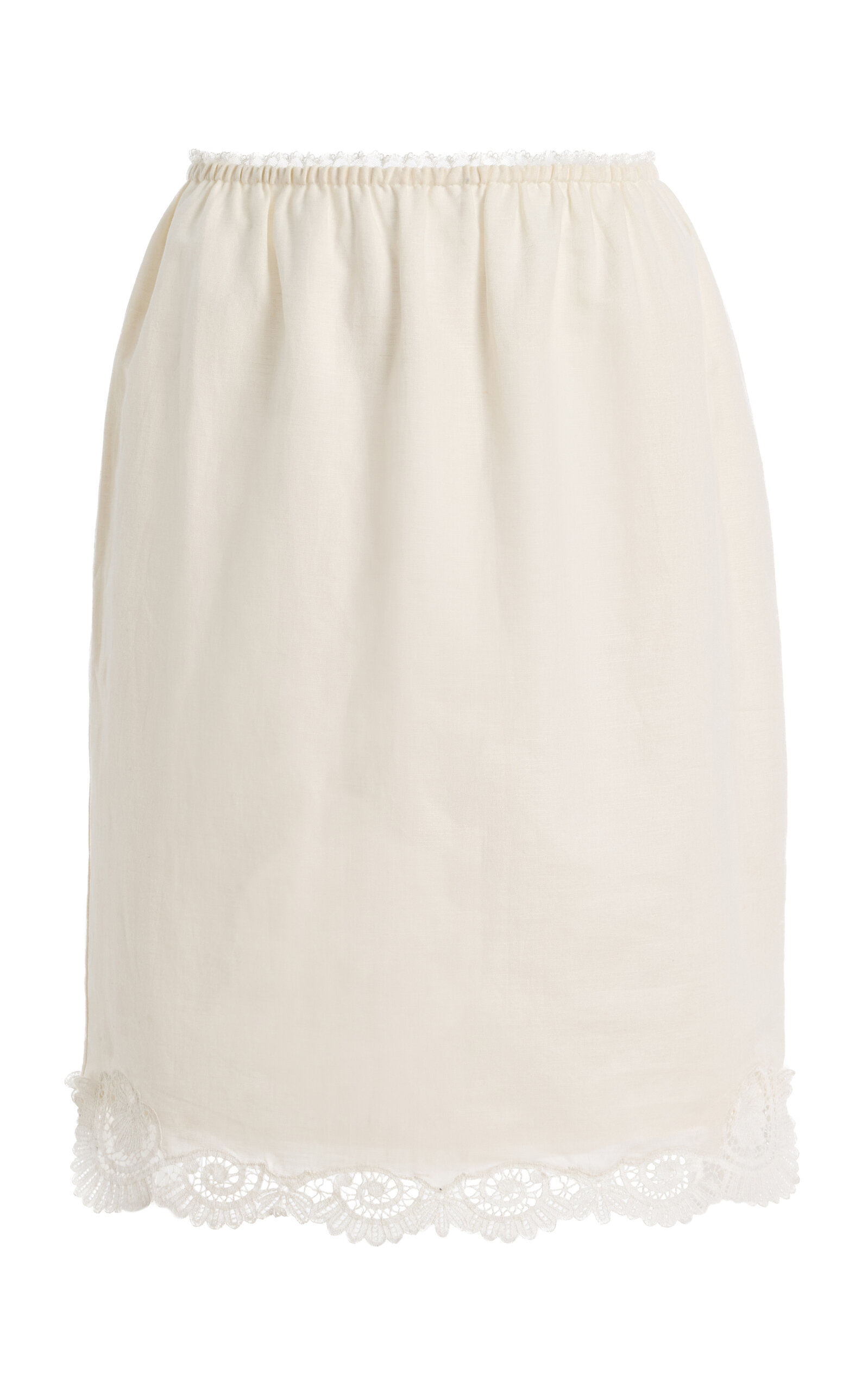 Posse Darya Lace-Trimmed Linen-Cotton Midi Skirt | Thumbnail 8