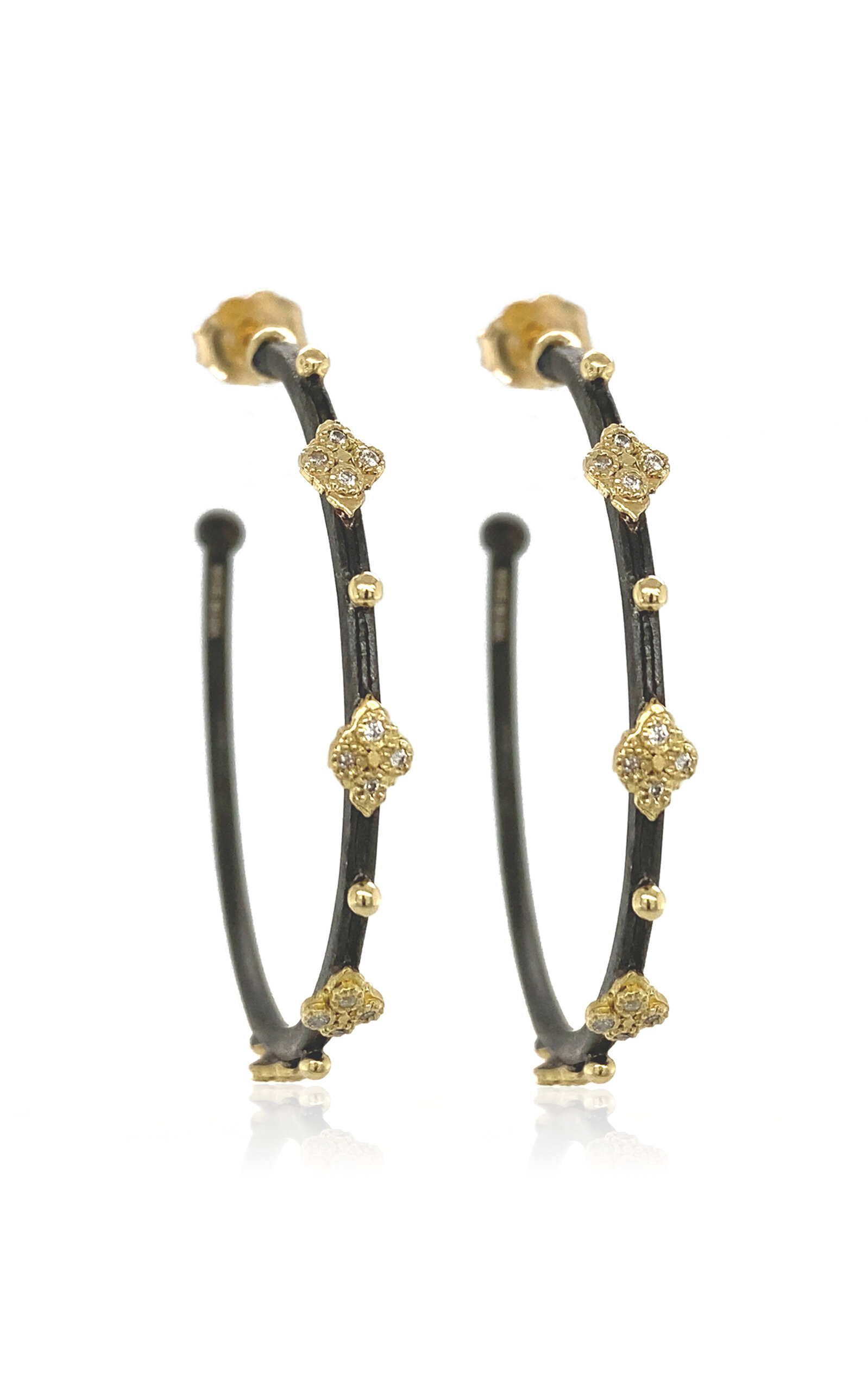 Armenta - Crivelli 18K Yellow Gold Sterling Silver Diamond Hoop Earrings - Grey - OS - Moda Operandi - Gifts For Her